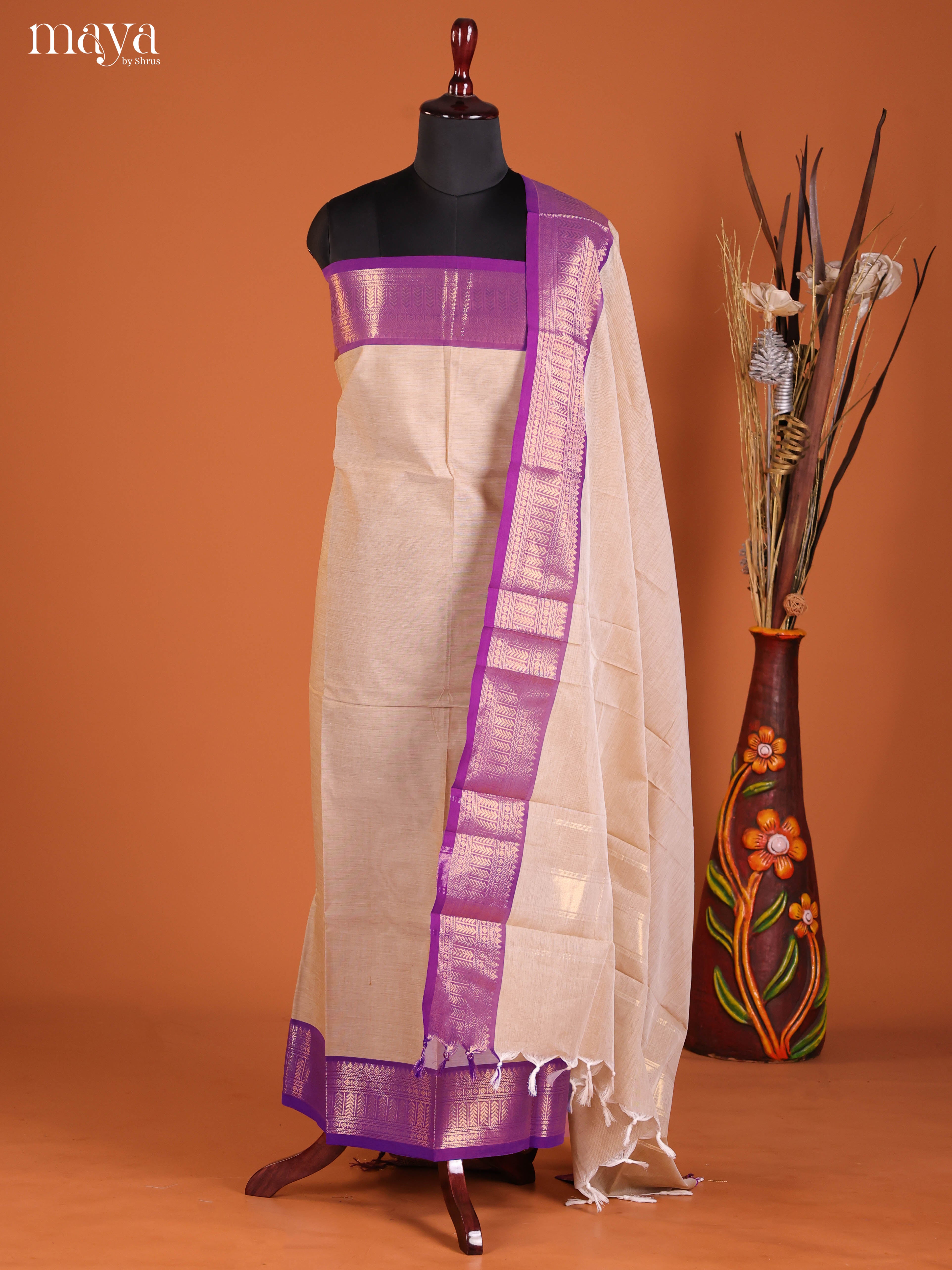 MDJ06091-chettinad top & dupatta combo