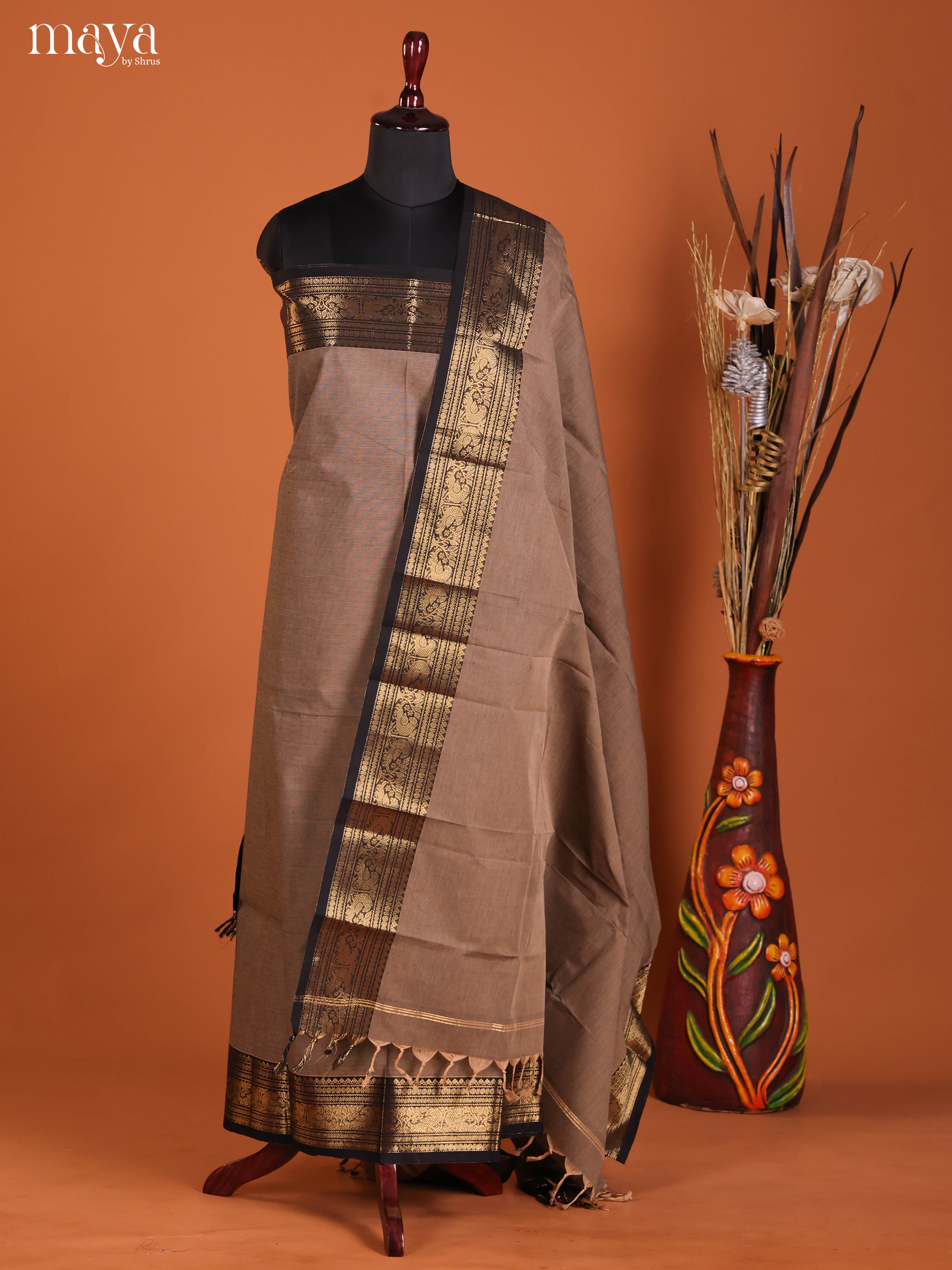 MDJ06097-chettinad top & dupatta combo