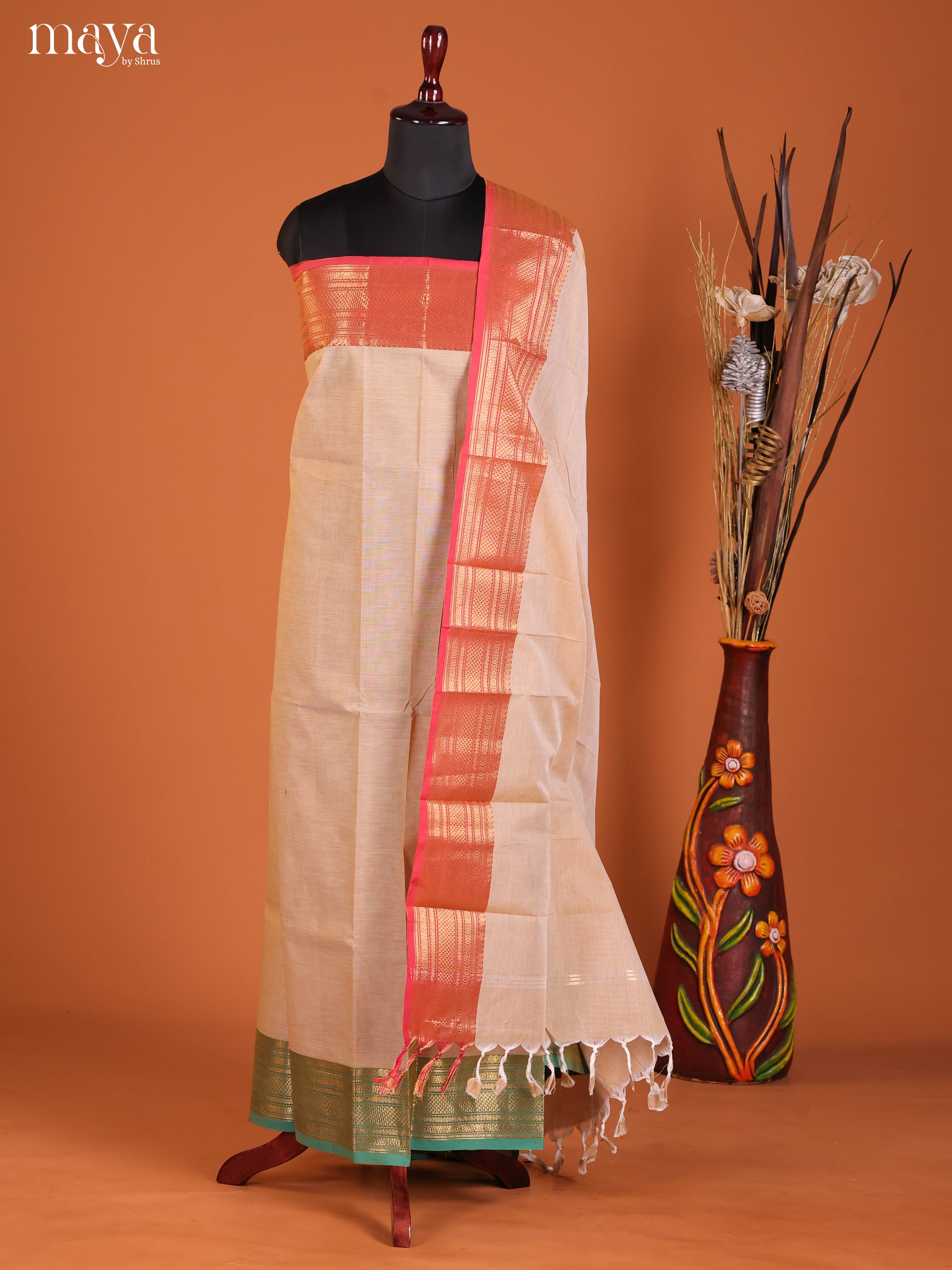MDJ06101-chettinad top & dupatta combo