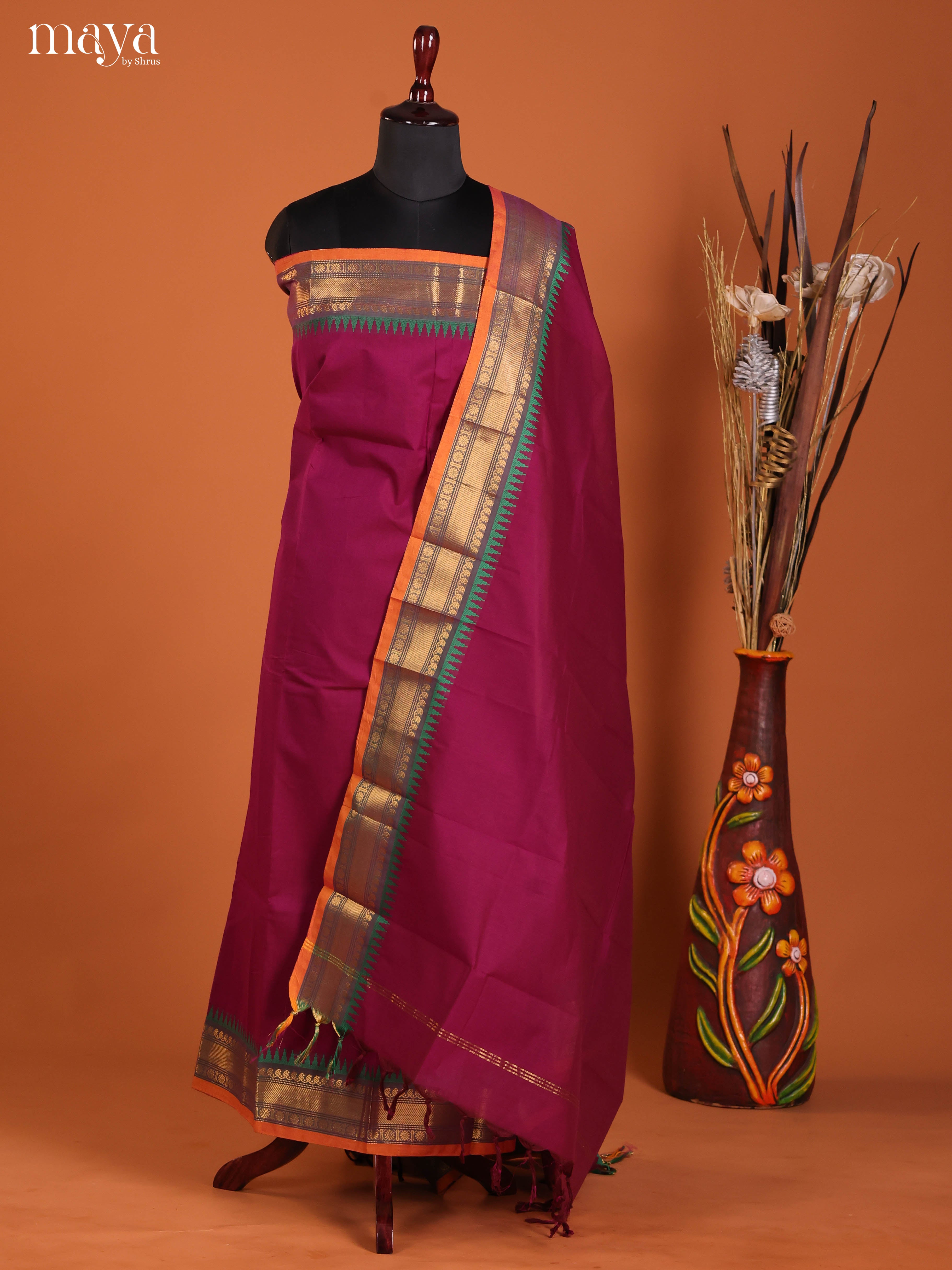 MDJ06108-chettinad top & dupatta combo