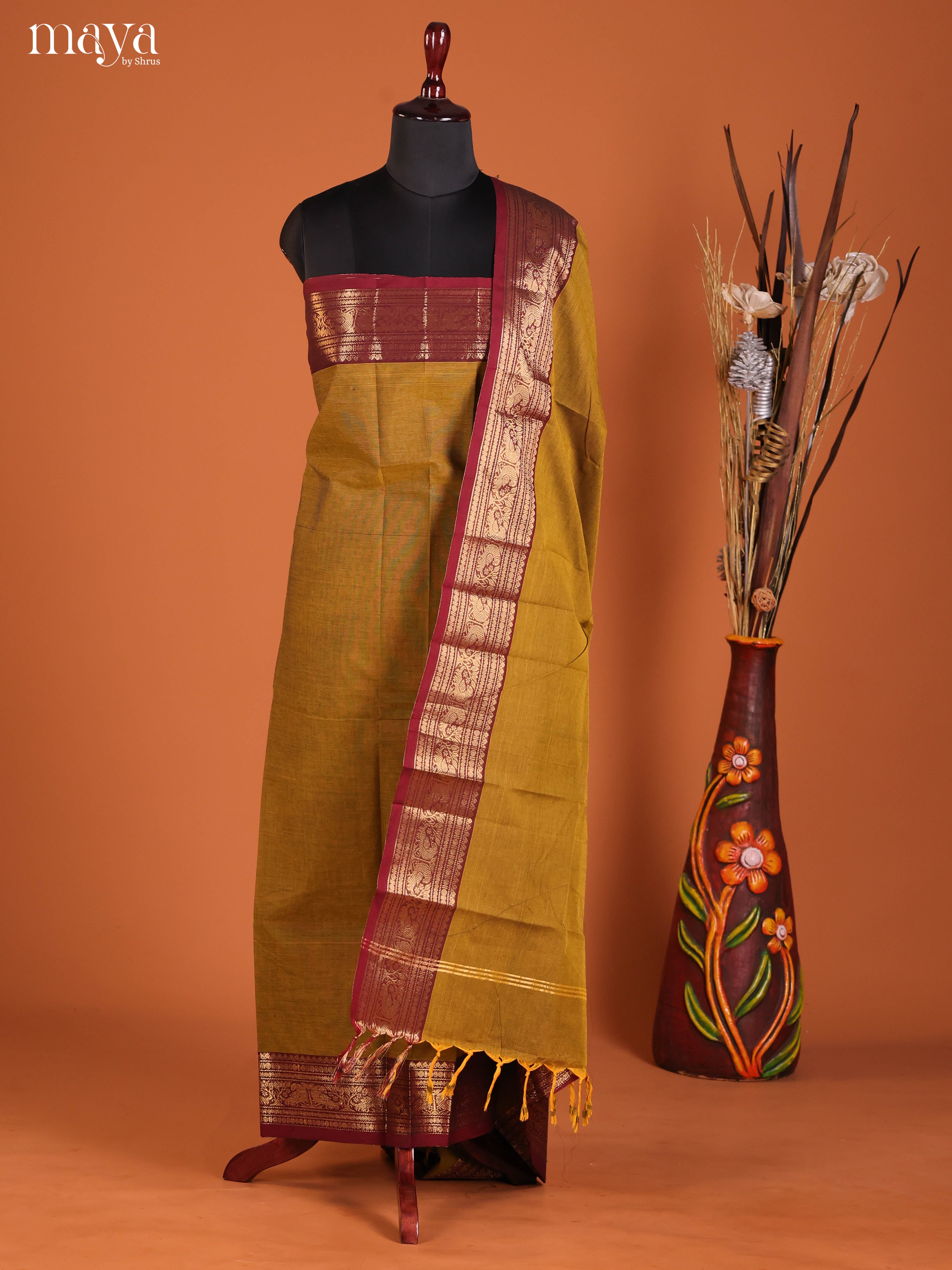 MDJ06111-chettinad top & dupatta combo