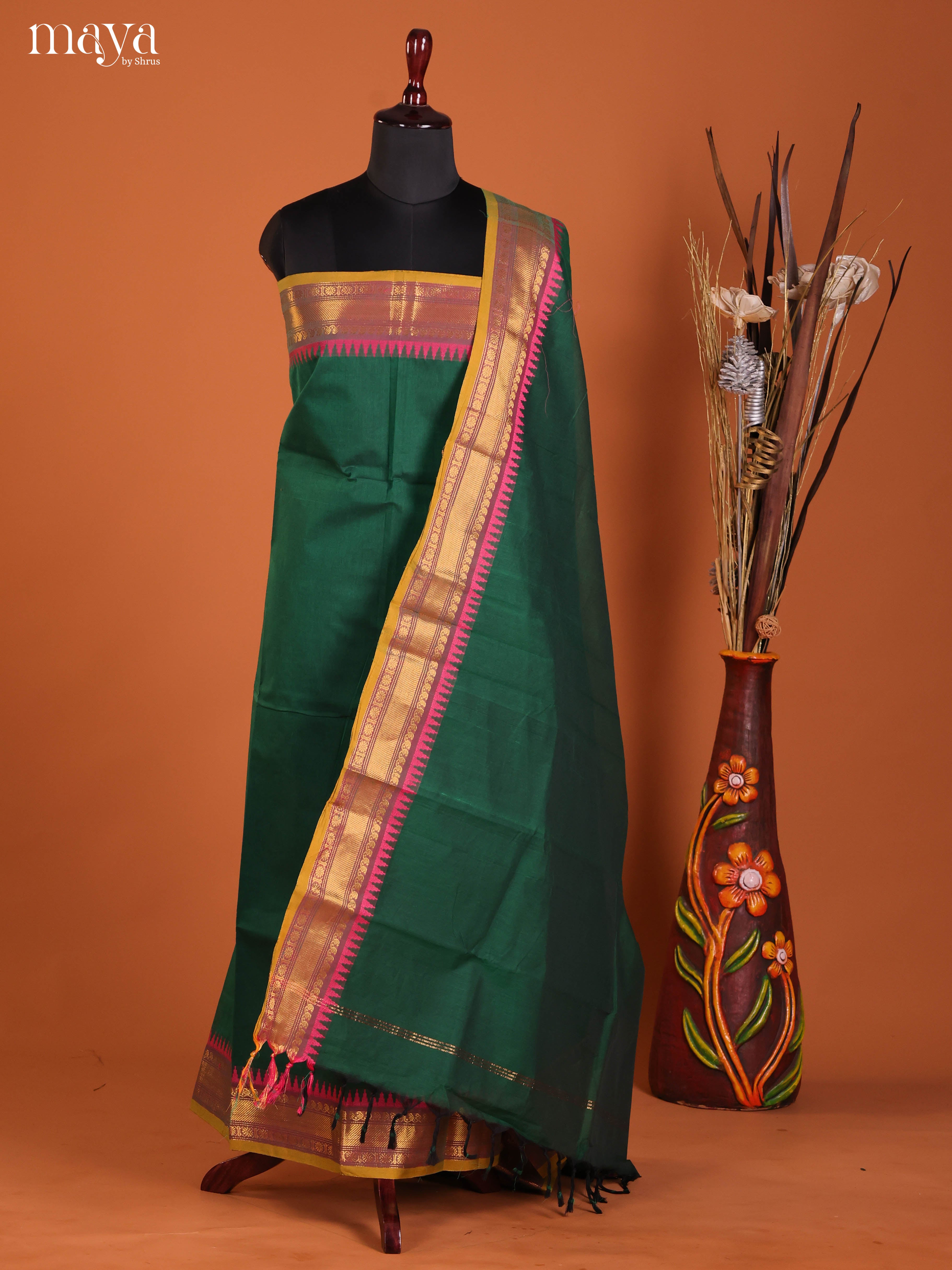 MDJ06115-chettinad top & dupatta combo