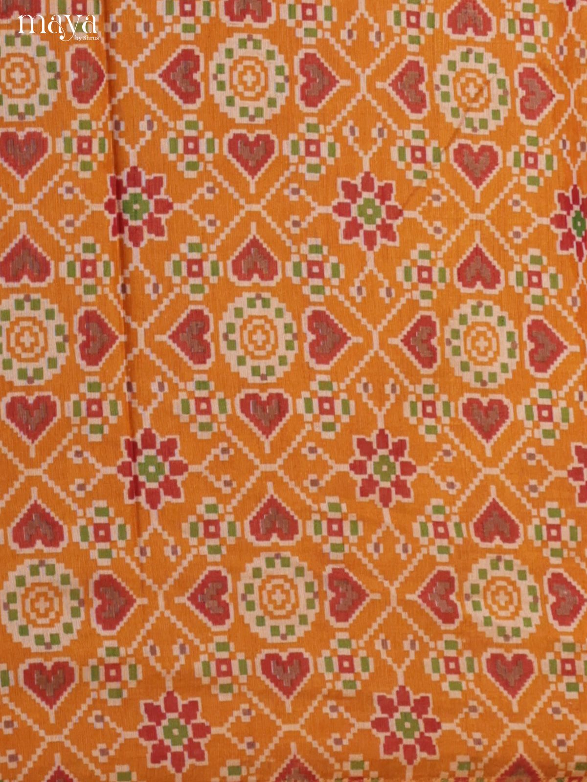 Mustard & Brick Semi patola salwar unstitch with floral pattern - MEA09016