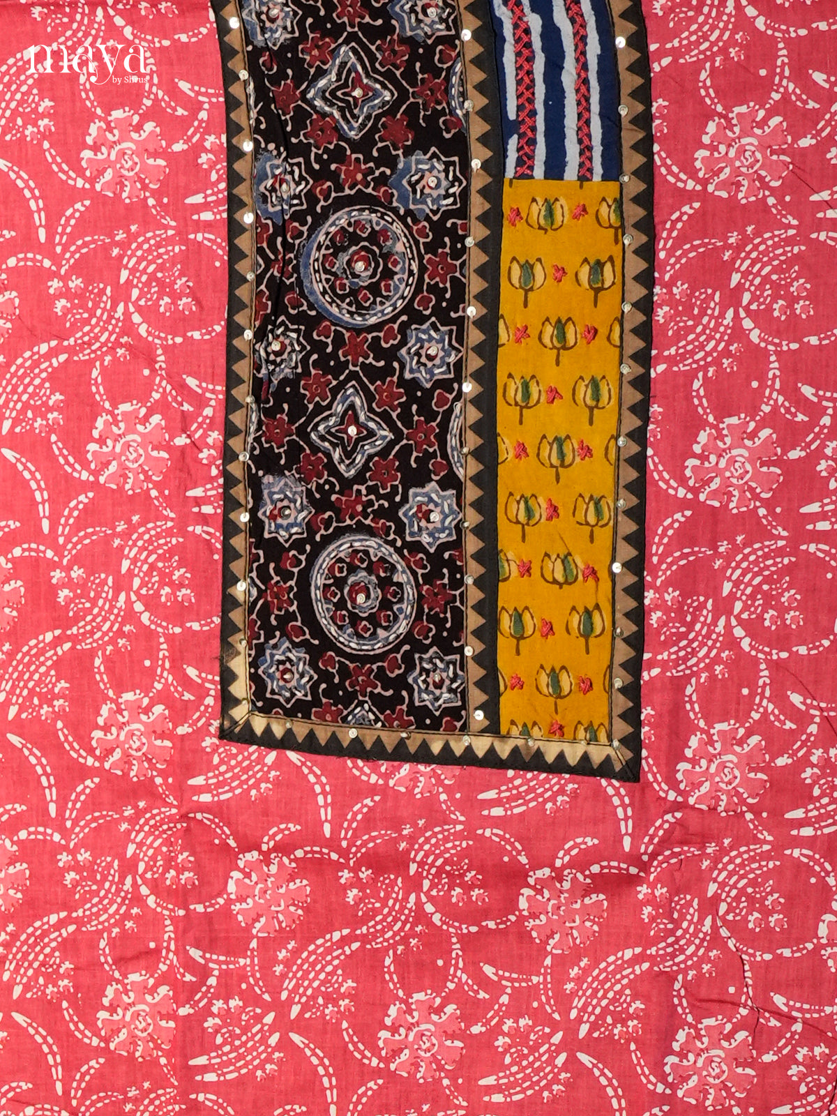 Pink & Black -Ajrakh Salwar Unstitch