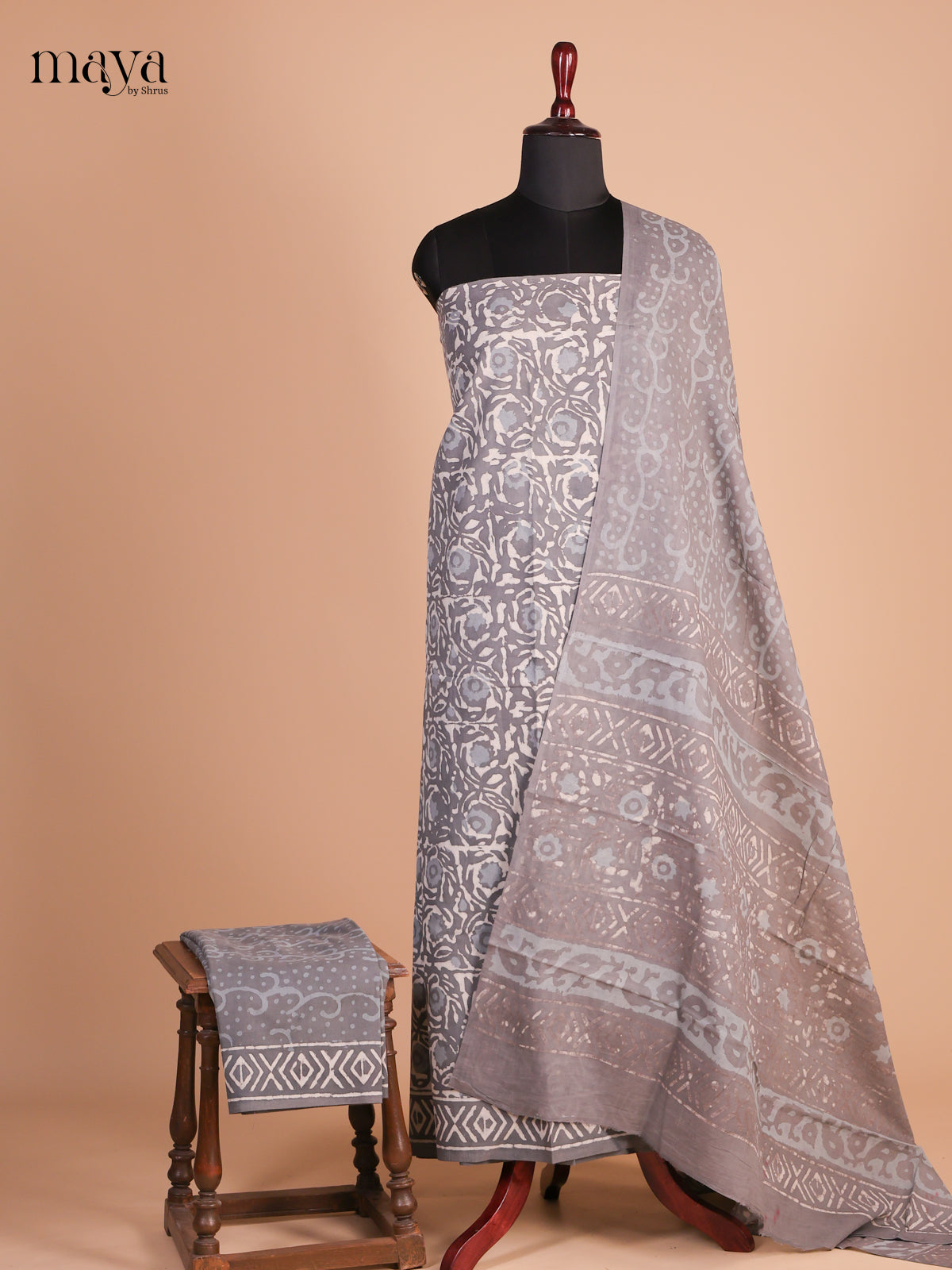 Grey & Cream - Cotton salwar
