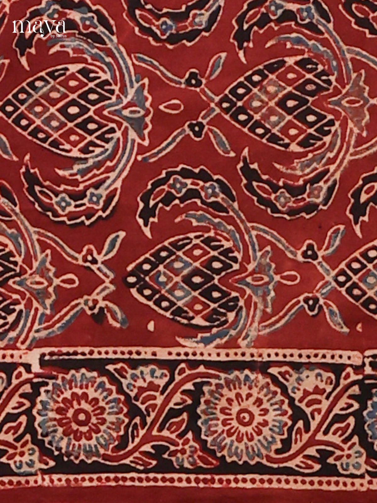 Red - Ajrakh Salwar Unstitch