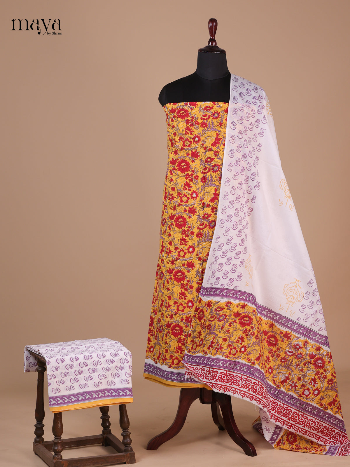 Yellow & White - Cotton salwar