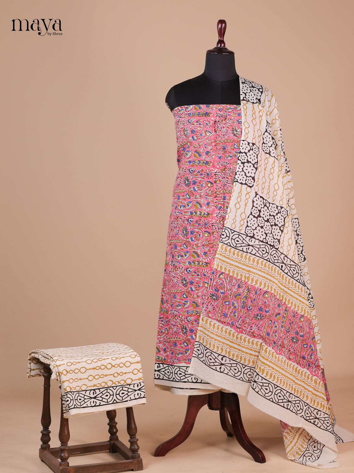 Pink & Cream - Cotton salwar