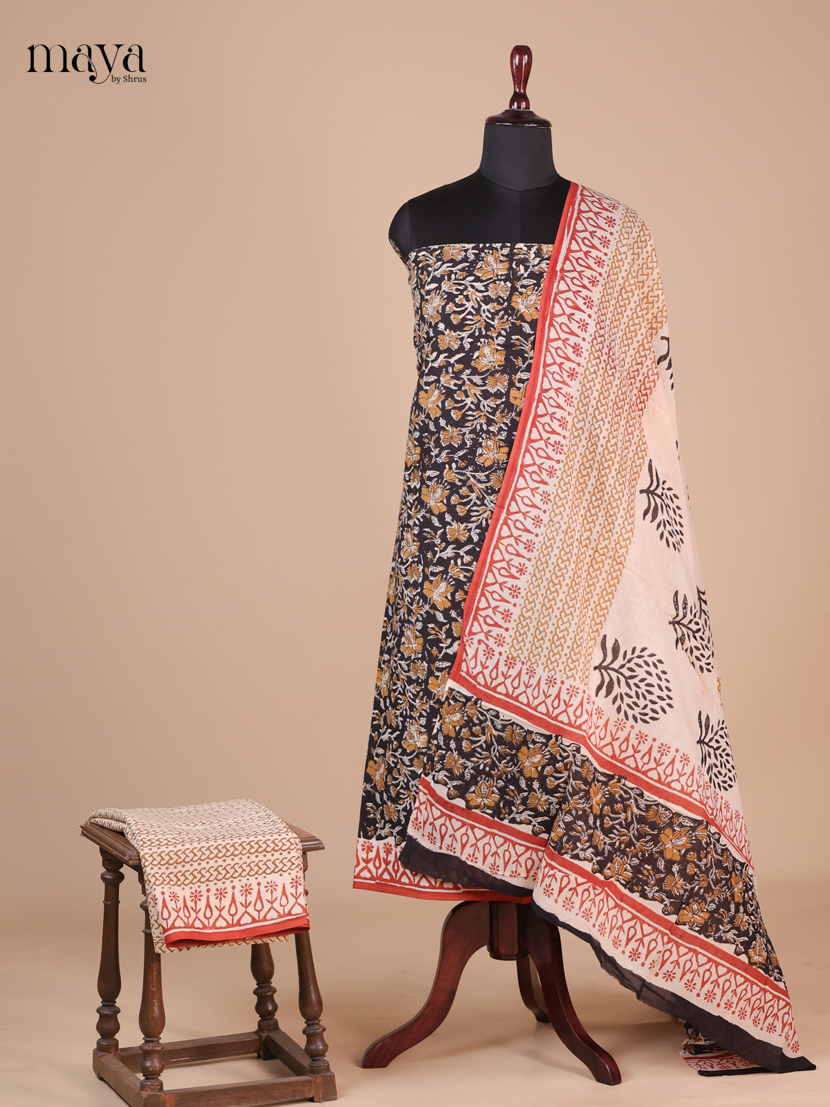 Black & Cream - Cotton salwar