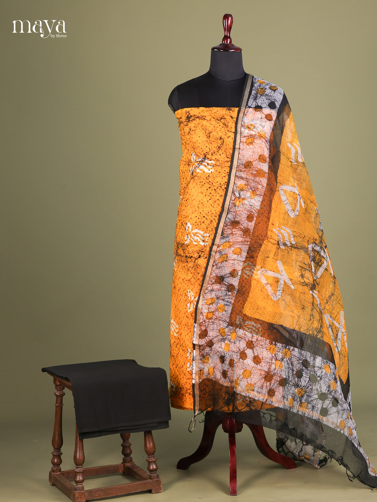 Mustard & Black - Cotton salwar