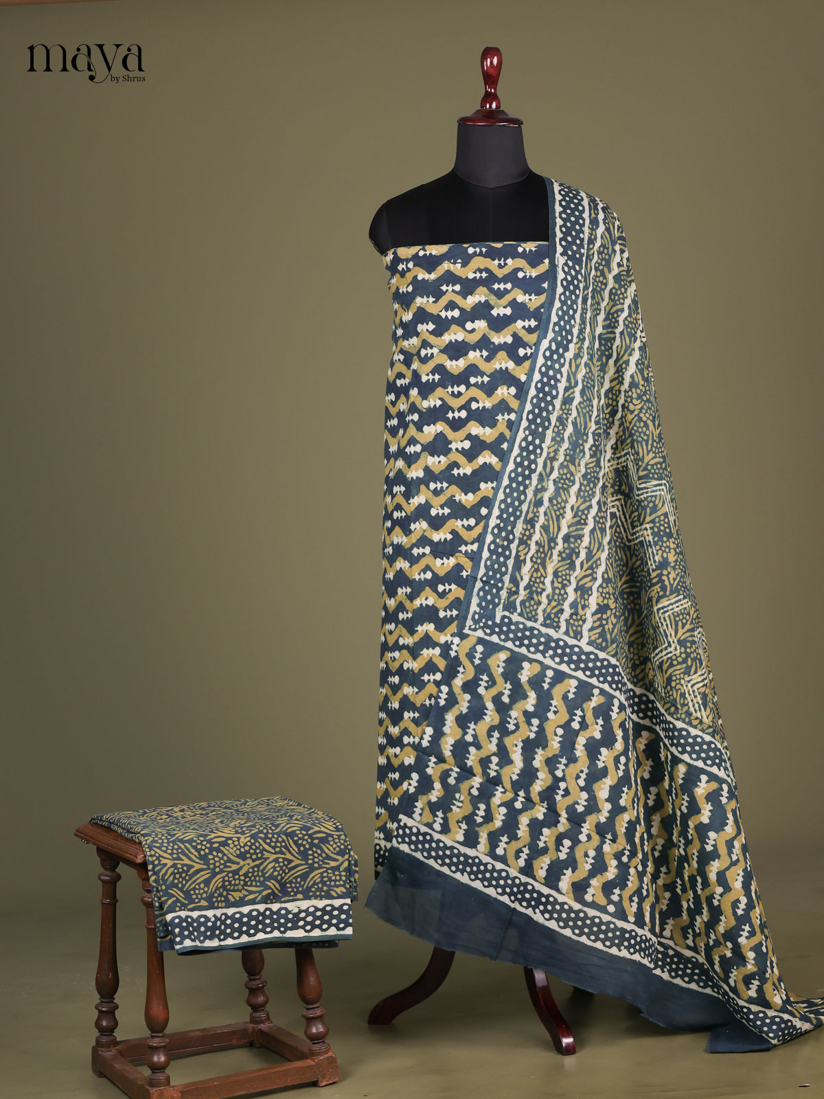 Blue & Yellow - Cotton salwar