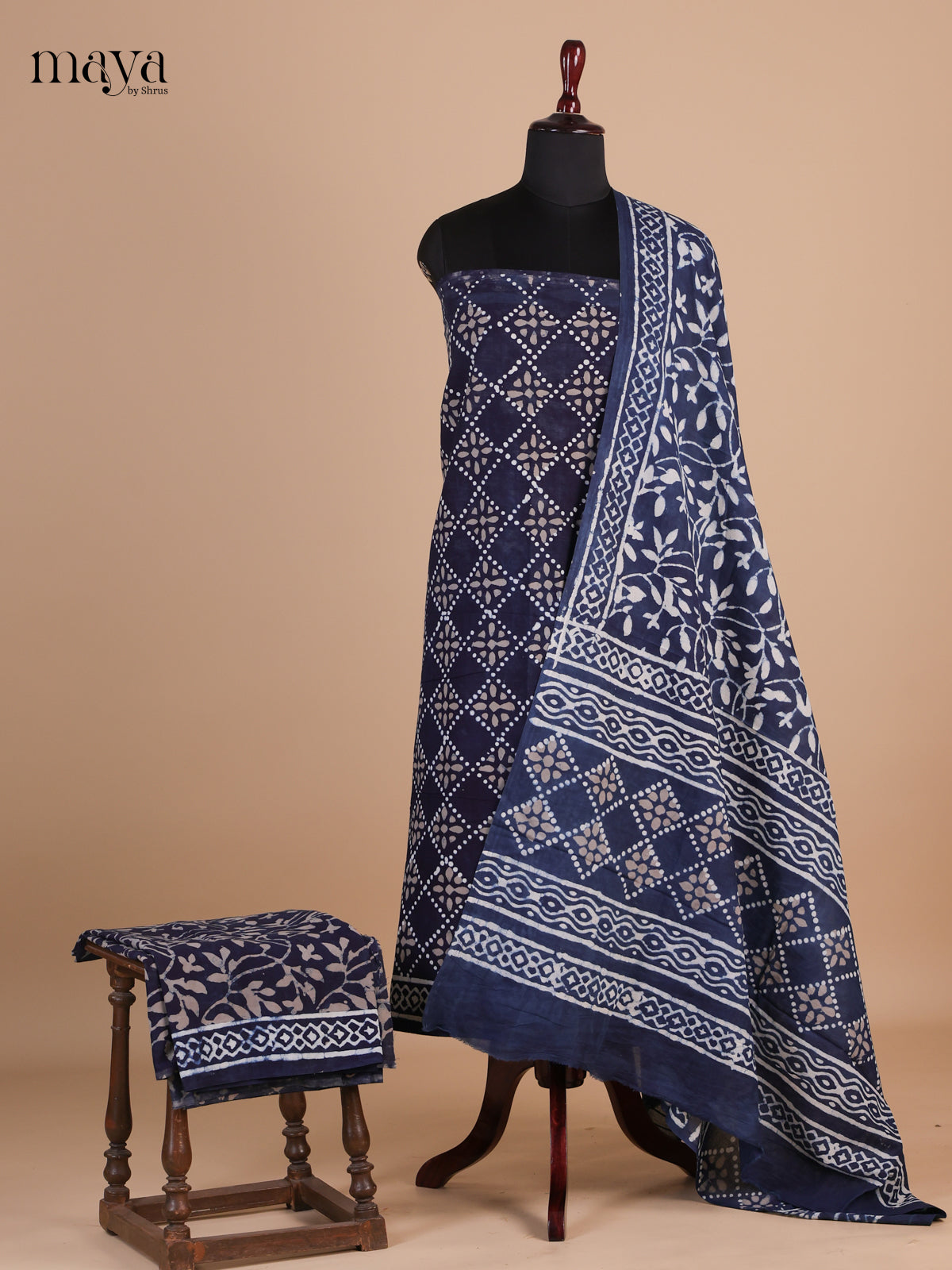 Blue & White - Cotton salwar