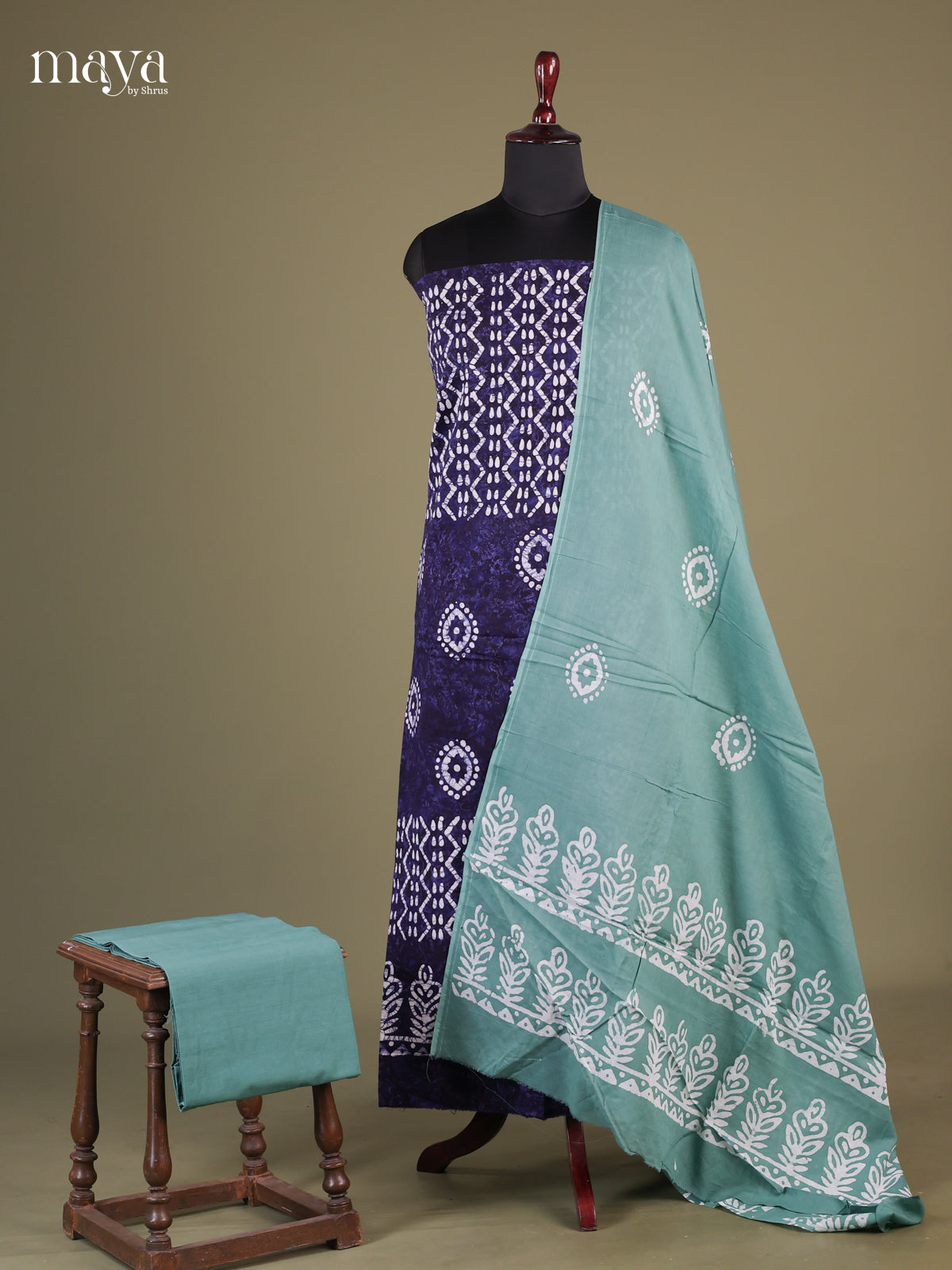 Blue & Light Blue - Cotton salwar