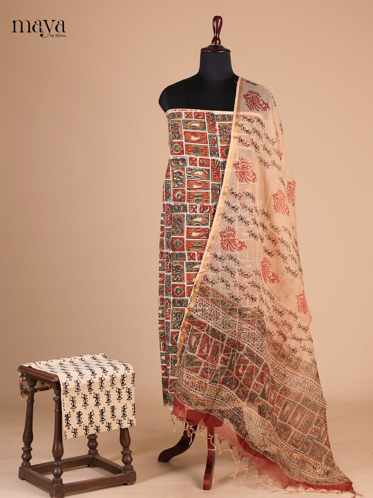 Brown & Cream - Cotton salwar - MEF29077
