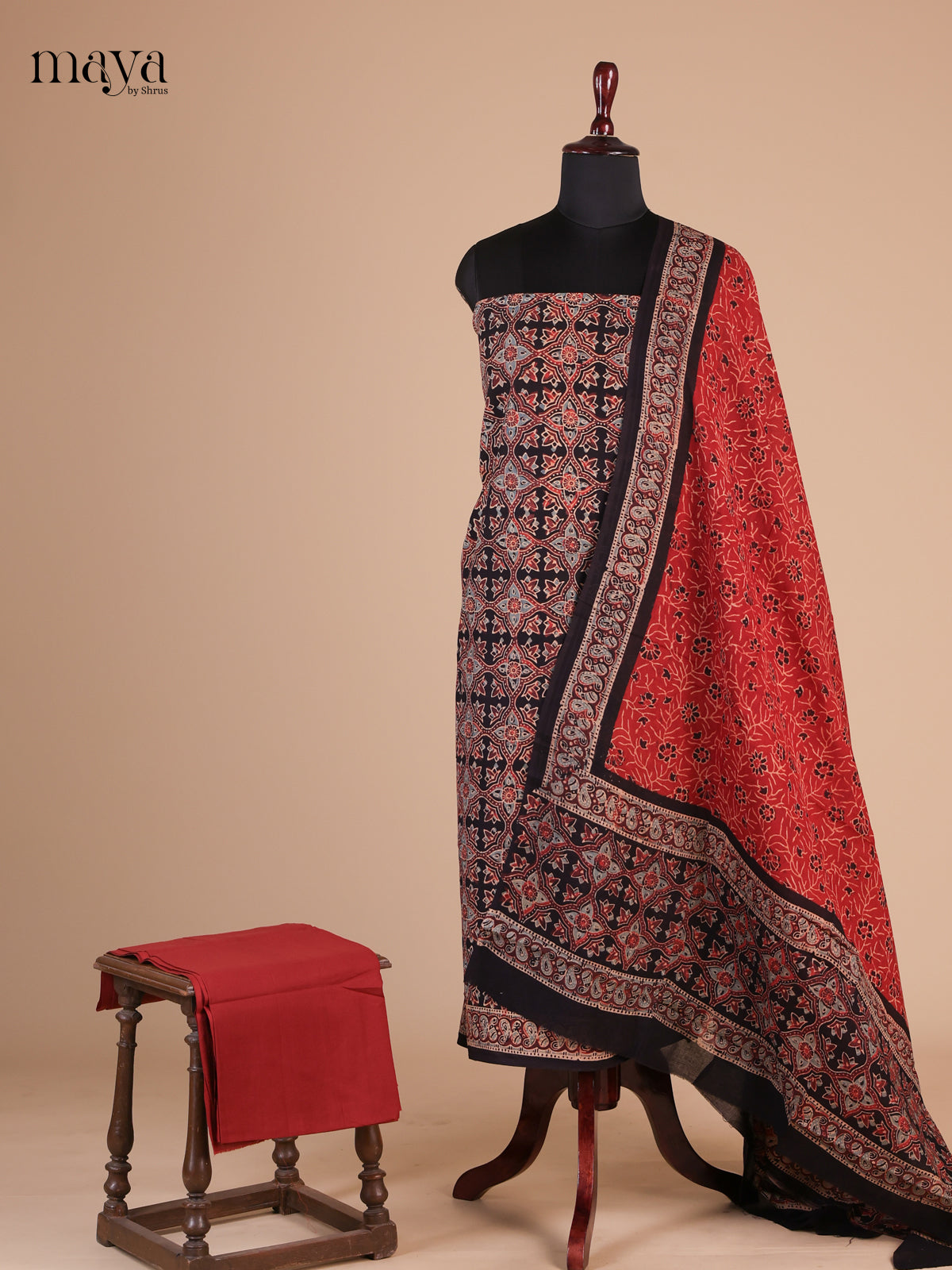 Black & Red - Cotton salwar