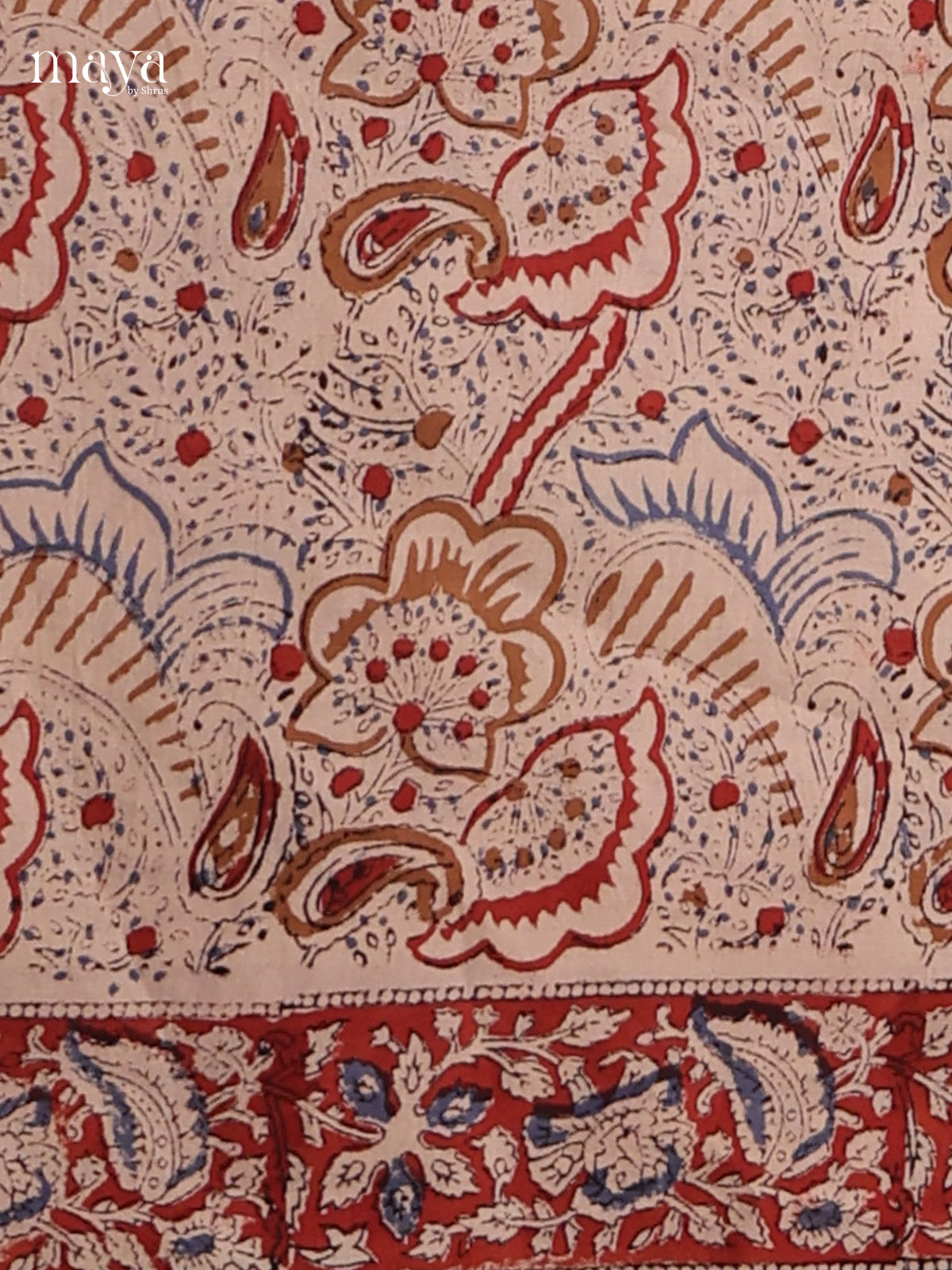 Cream & Red - Cotton salwar