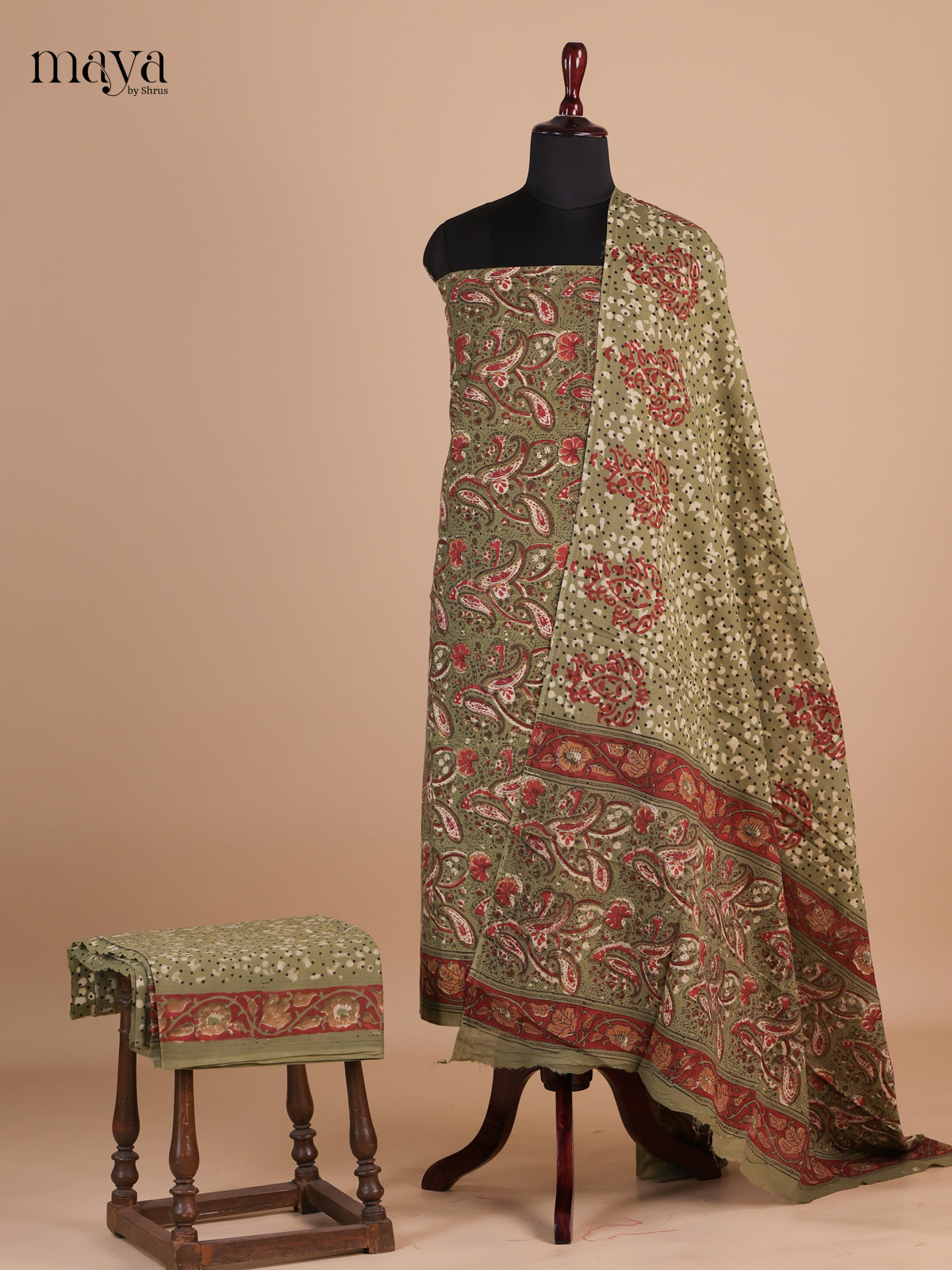 Green & Maroon -Cotton salwar