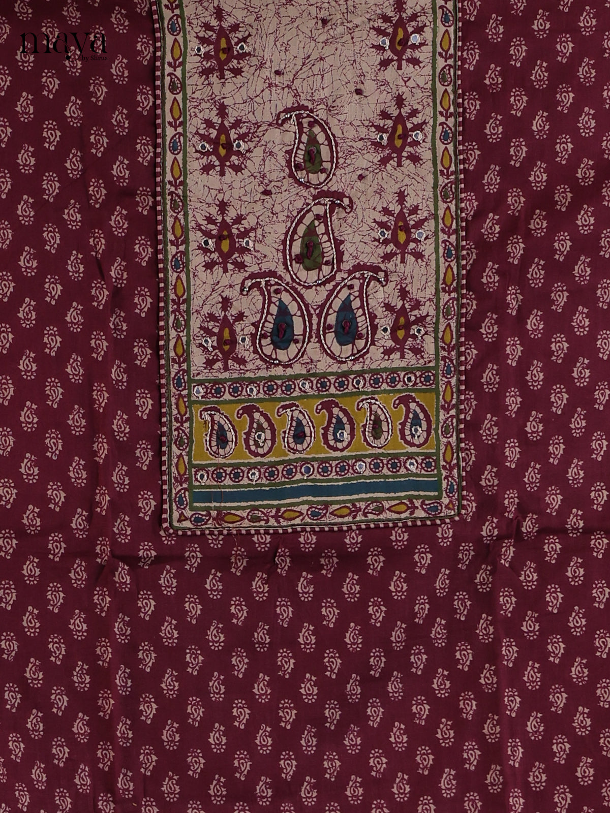Maroon & Cream -Cotton salwar