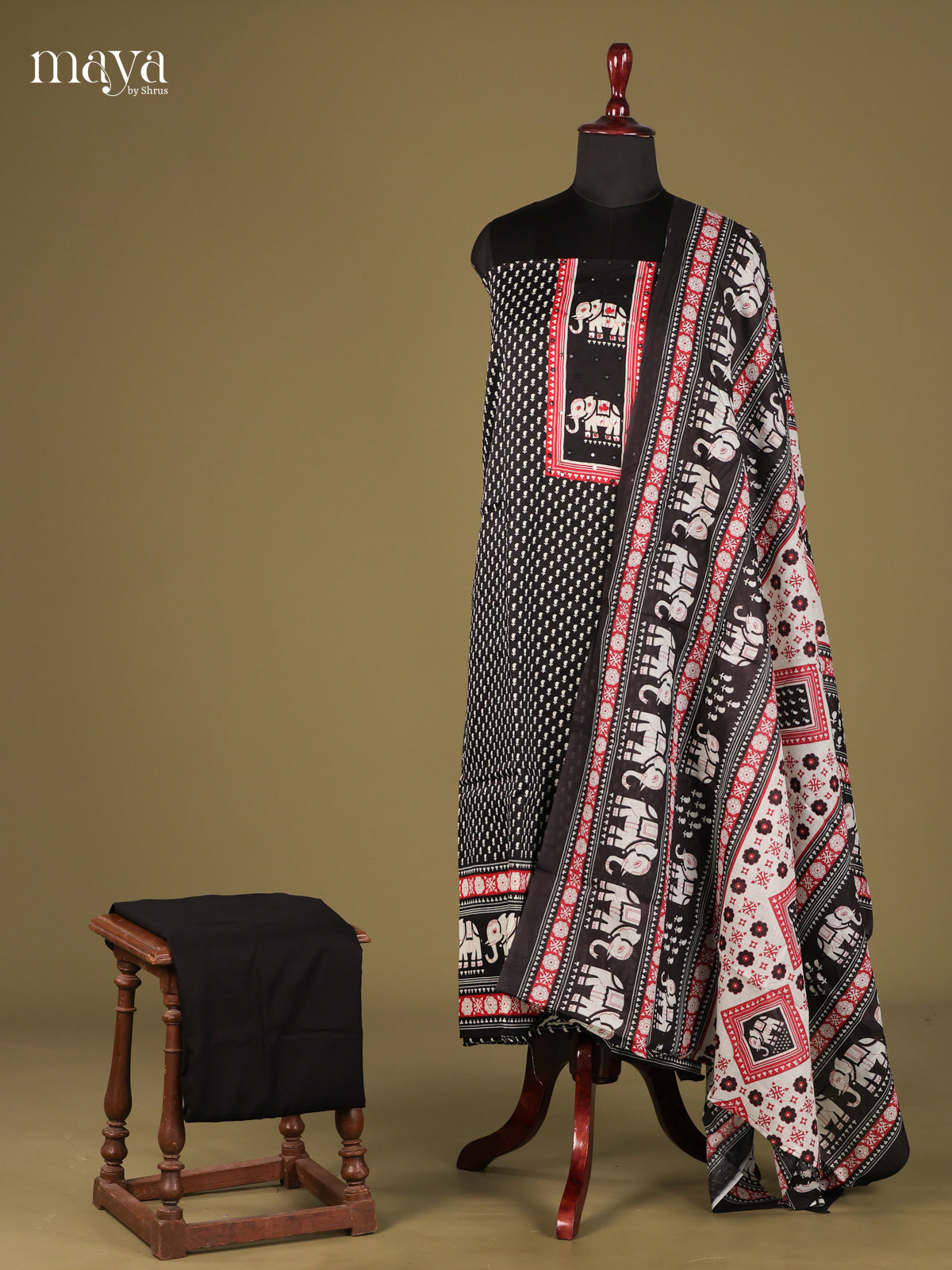 Black & White - Cotton salwar Unstitched