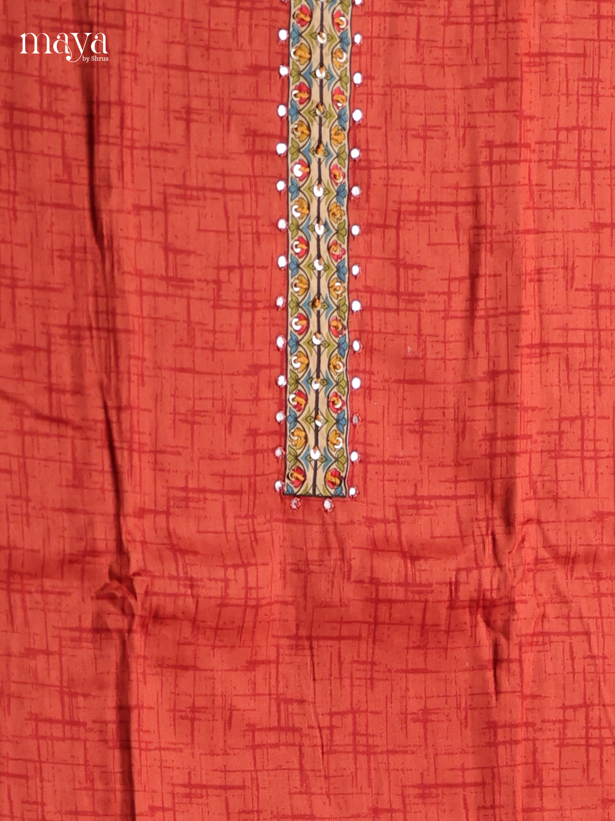 Red & White - Cotton salwar Unstitched
