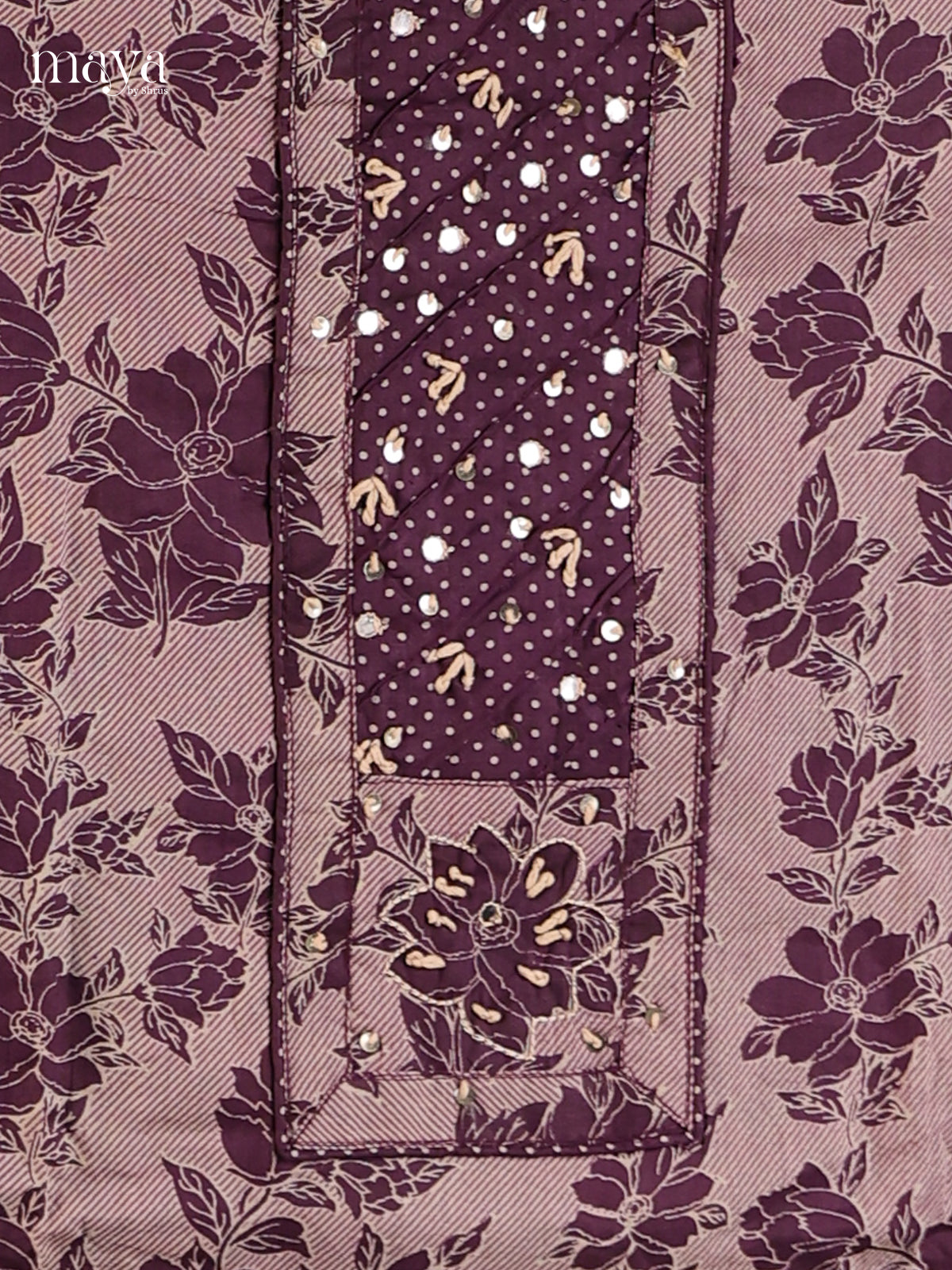 Purple & White - Cotton salwar Unstitched