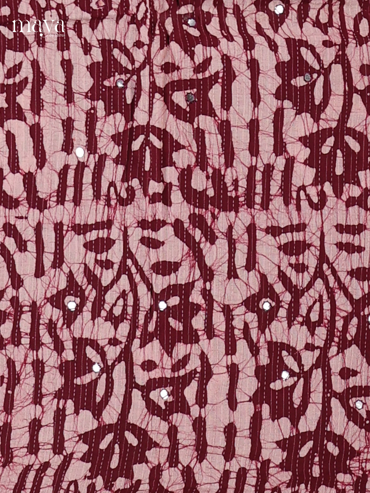 Maroon & White - Cotton salwar Unstitched