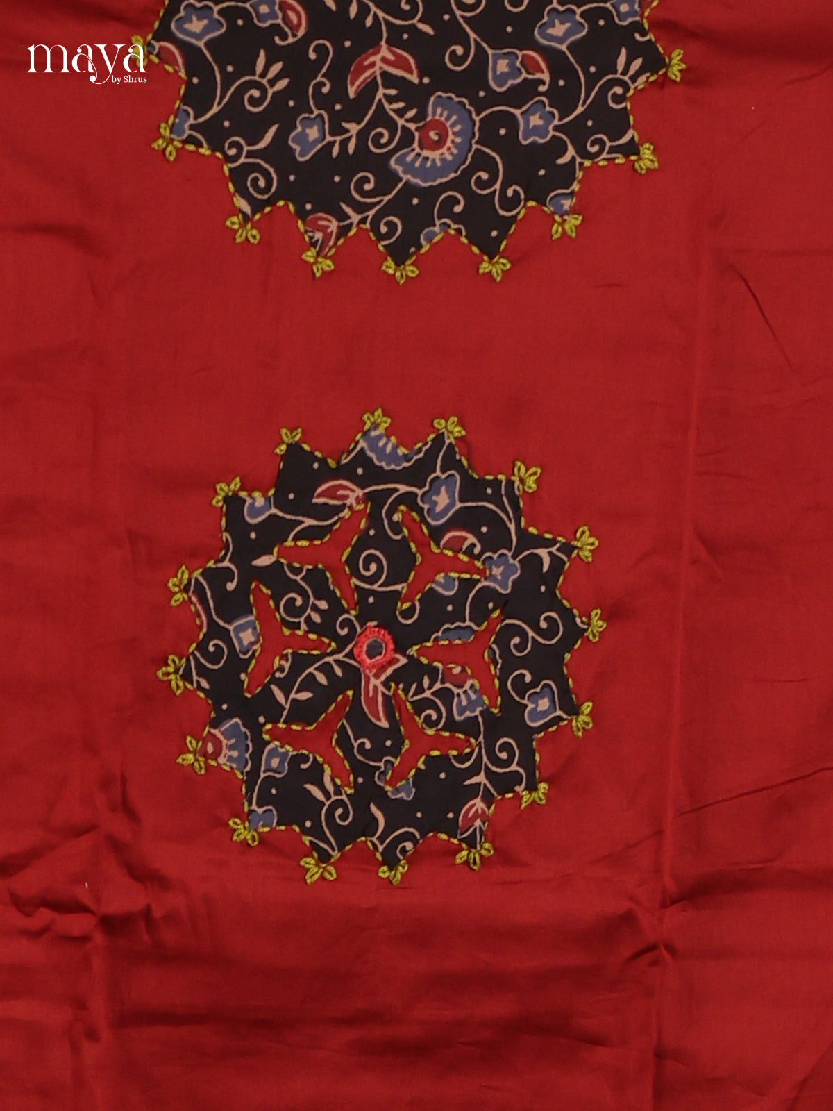 Red & Black - Cotton salwar Unstitched