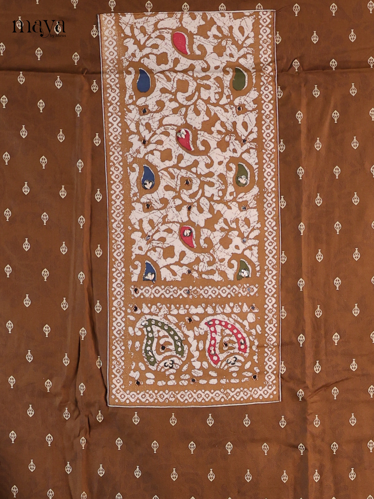 Brown & White - Cotton salwar
