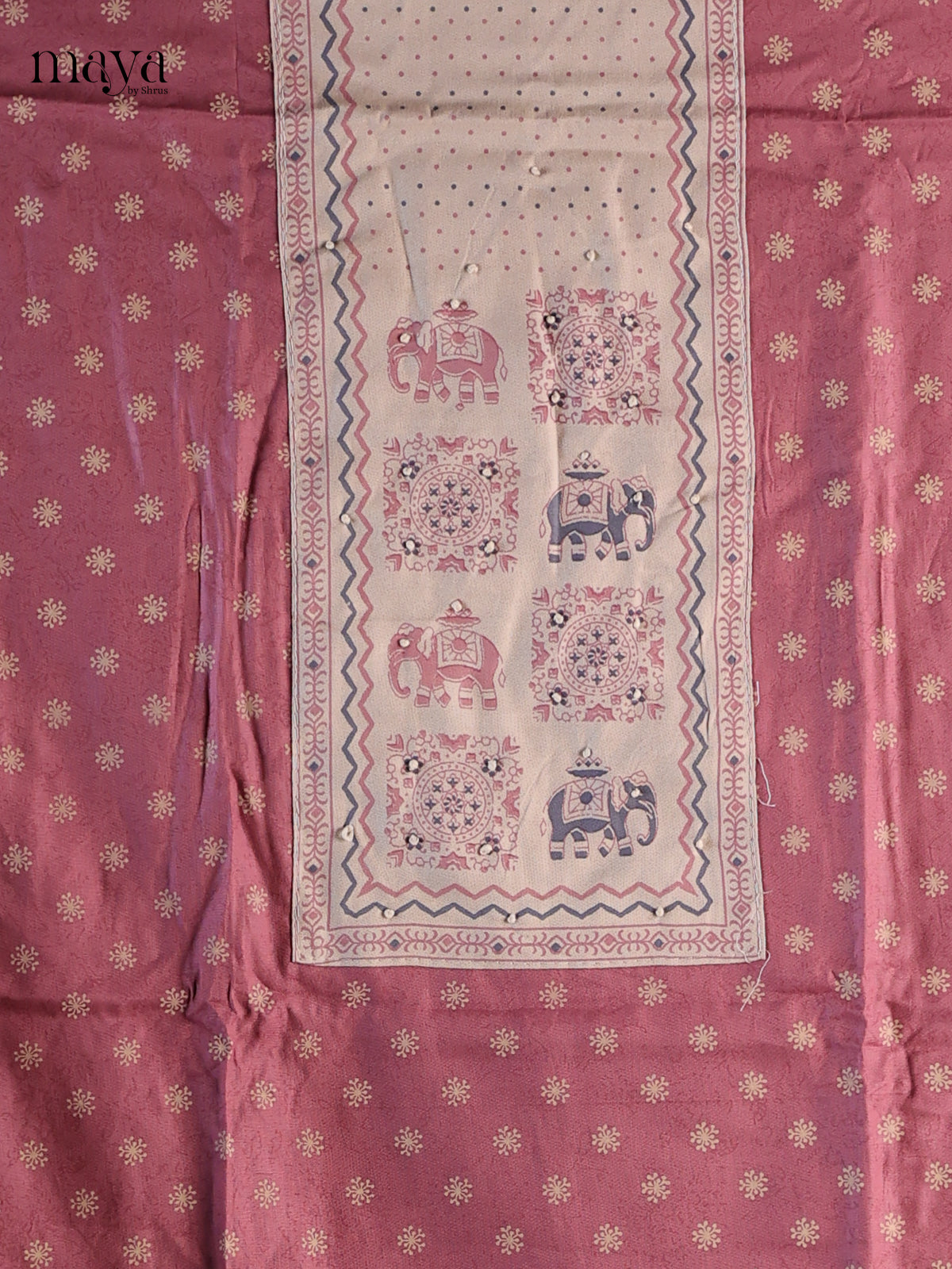 Pink & White - Cotton salwar Unstitched