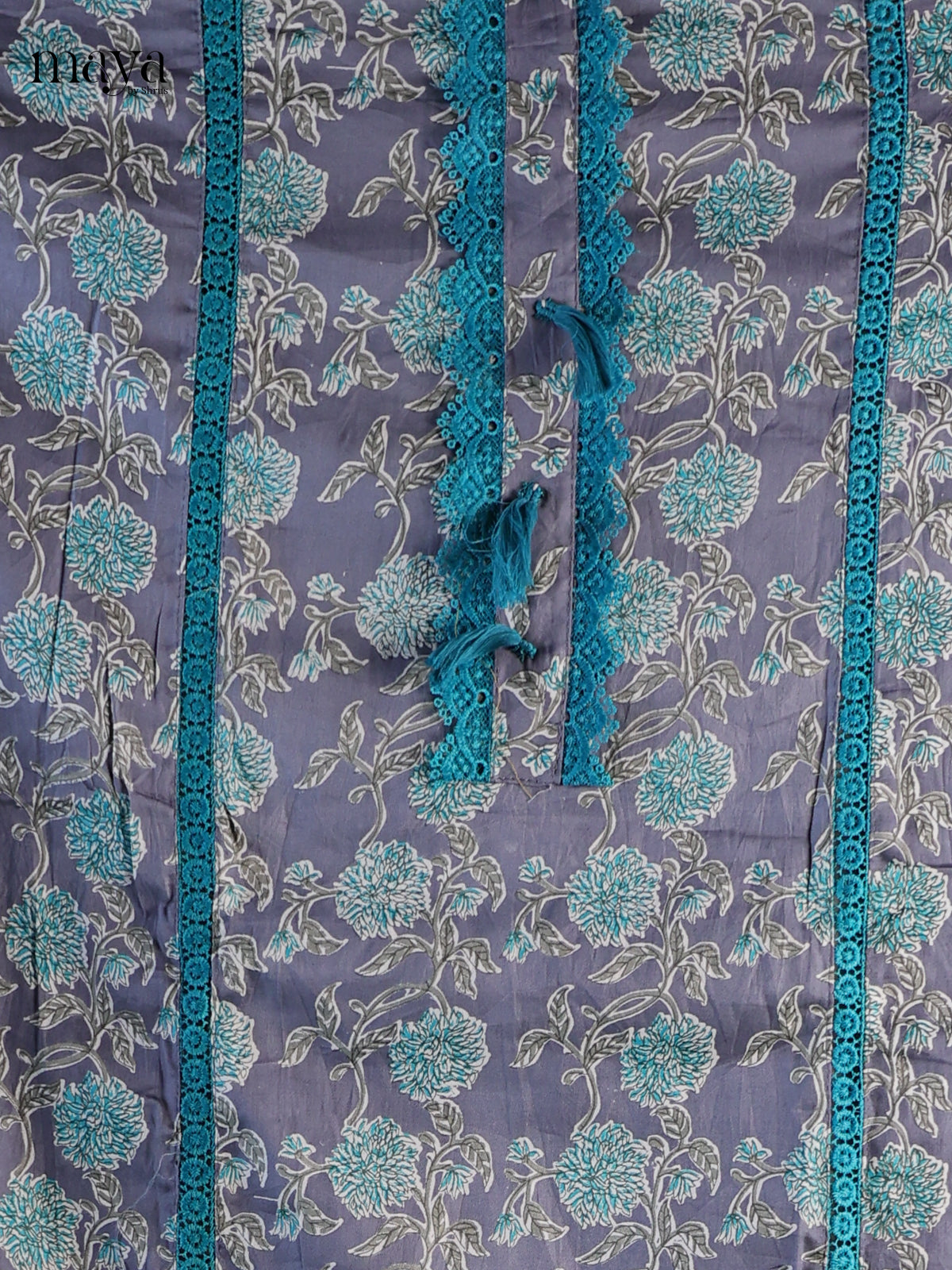 Grey & Blue - Cotton salwar Unstitched