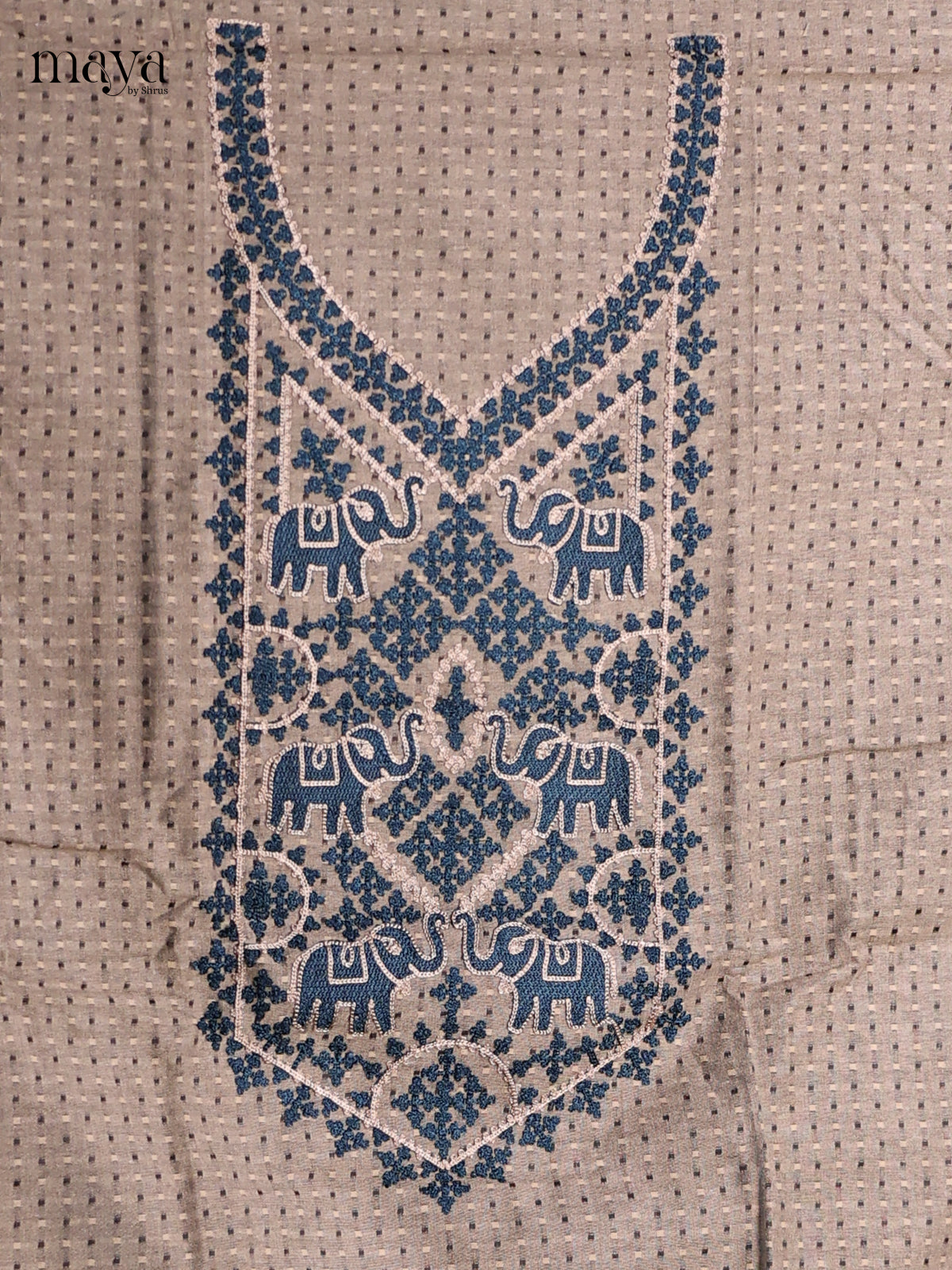 Grey & Blue- Cotton salwar unstitched