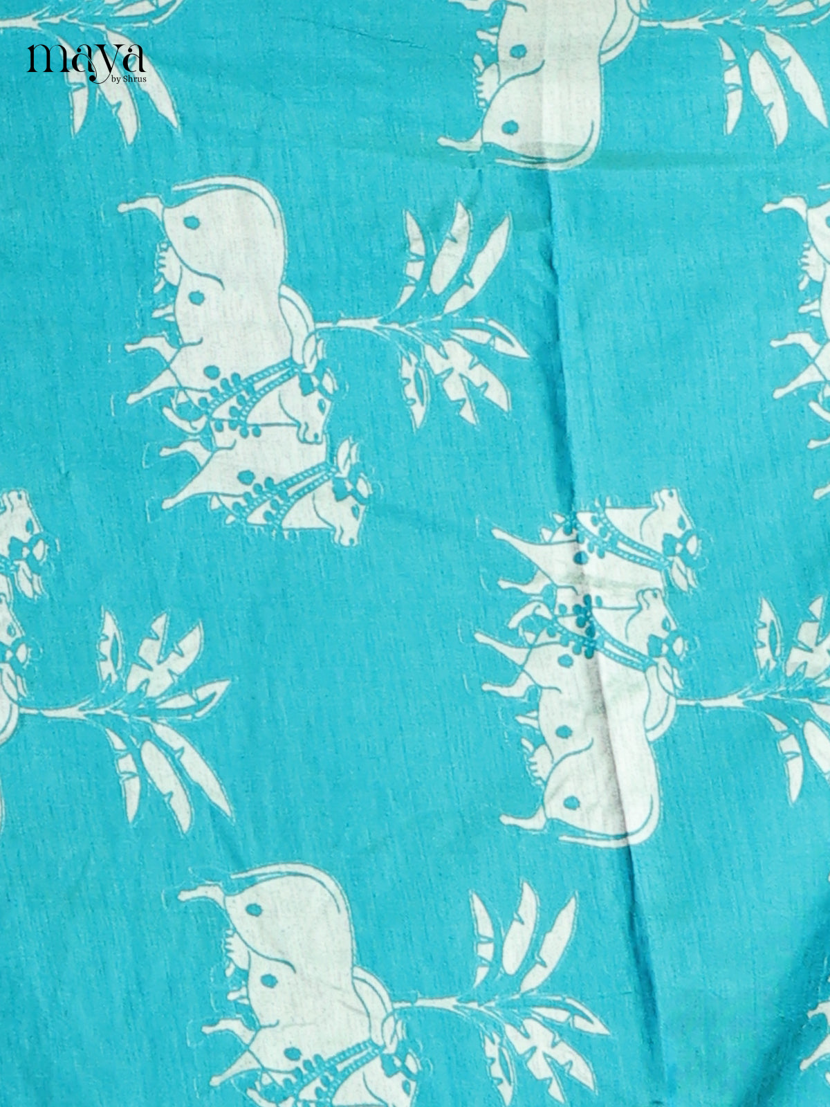 Sky Blue & Purple Semi patola Unstitch salwar with pichwai cow print