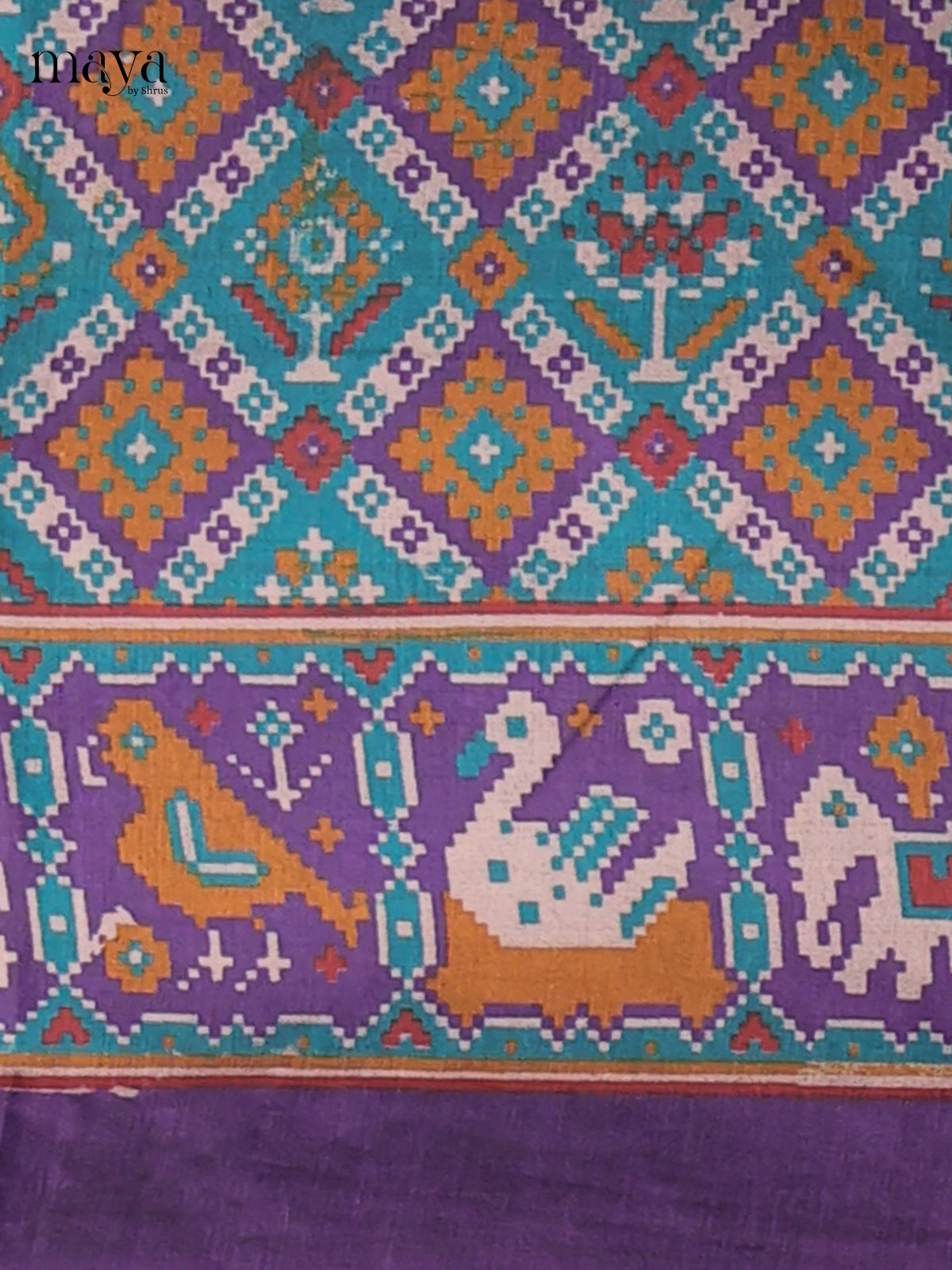 Blue & Purple- semi patola salwar Unstitched