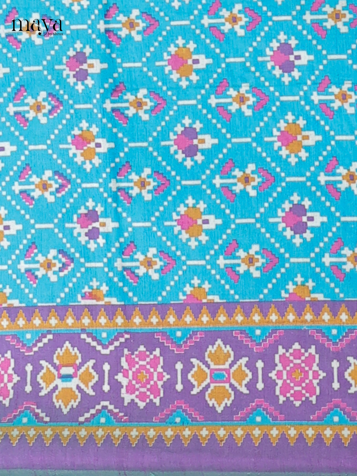 Blue & Purple -Semi patola salwar Unstitched