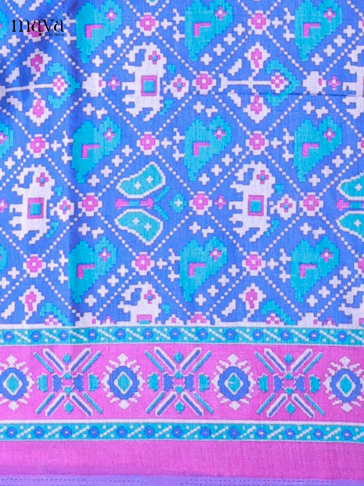 Blue & Purple - Semi patola salwar Unstitched