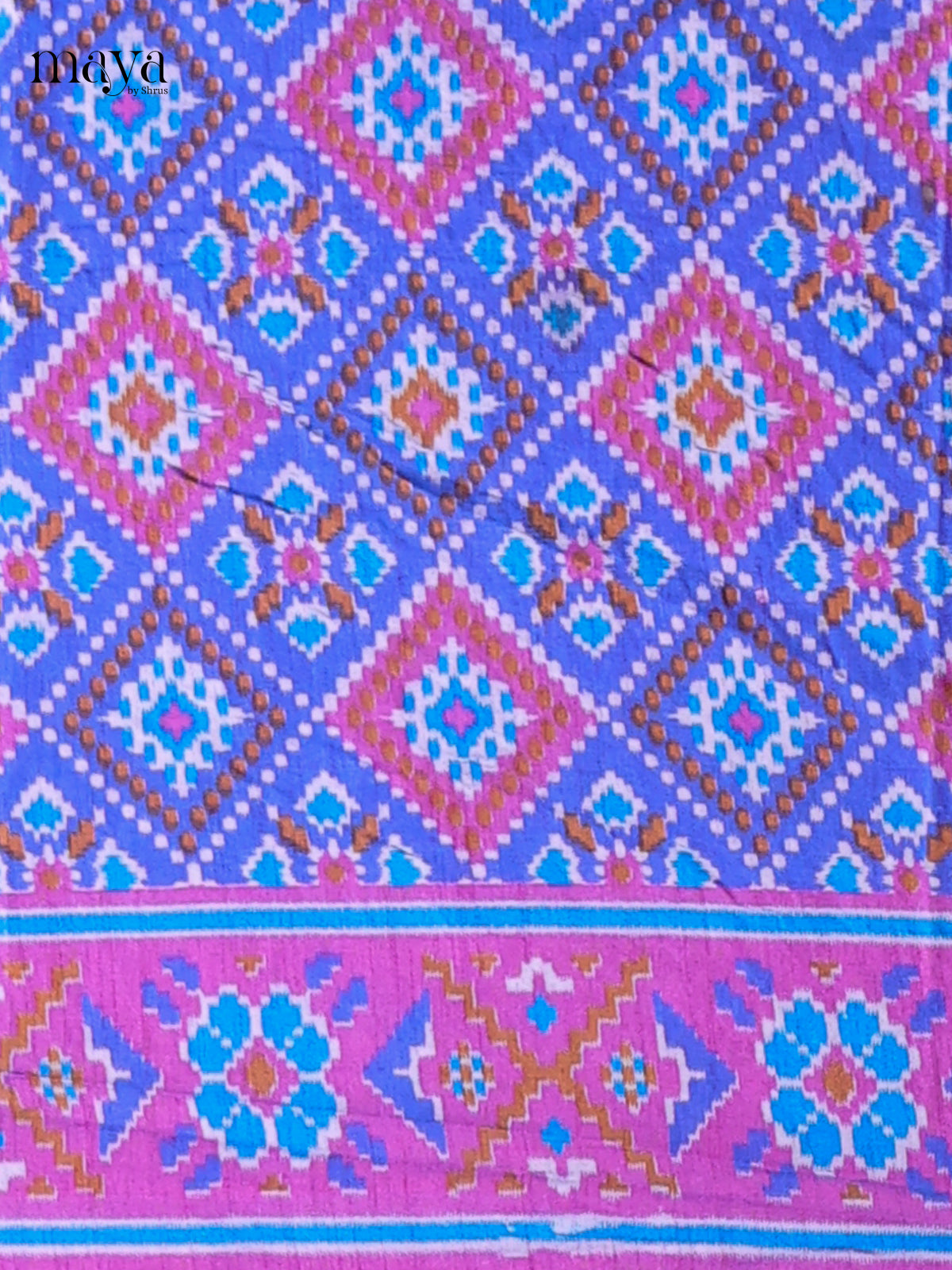 Blue & Purple - Semi patola salwar Unstitched
