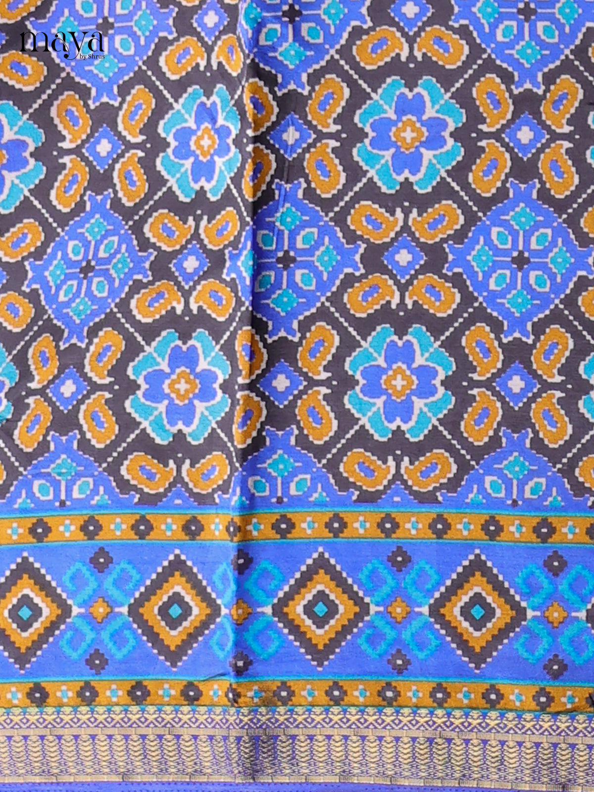Blue - Semi patola salwar Unstitched