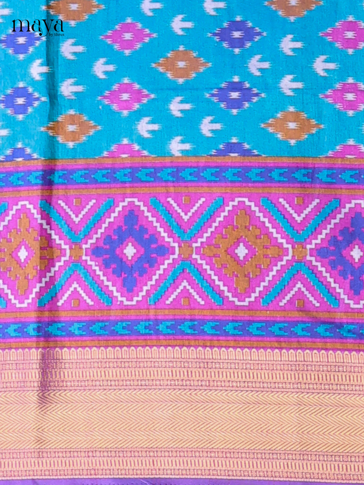 Blue & Purple - Semi patola salwar Unstitched