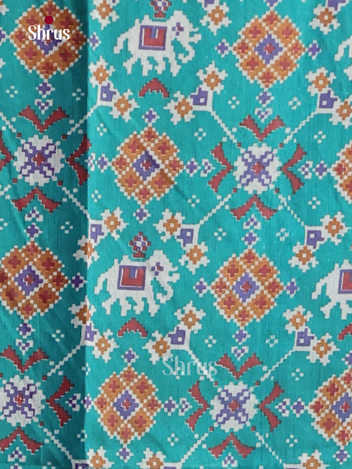 Pretty Teal & Purple Semi patola unstitch salwar with floral pattern