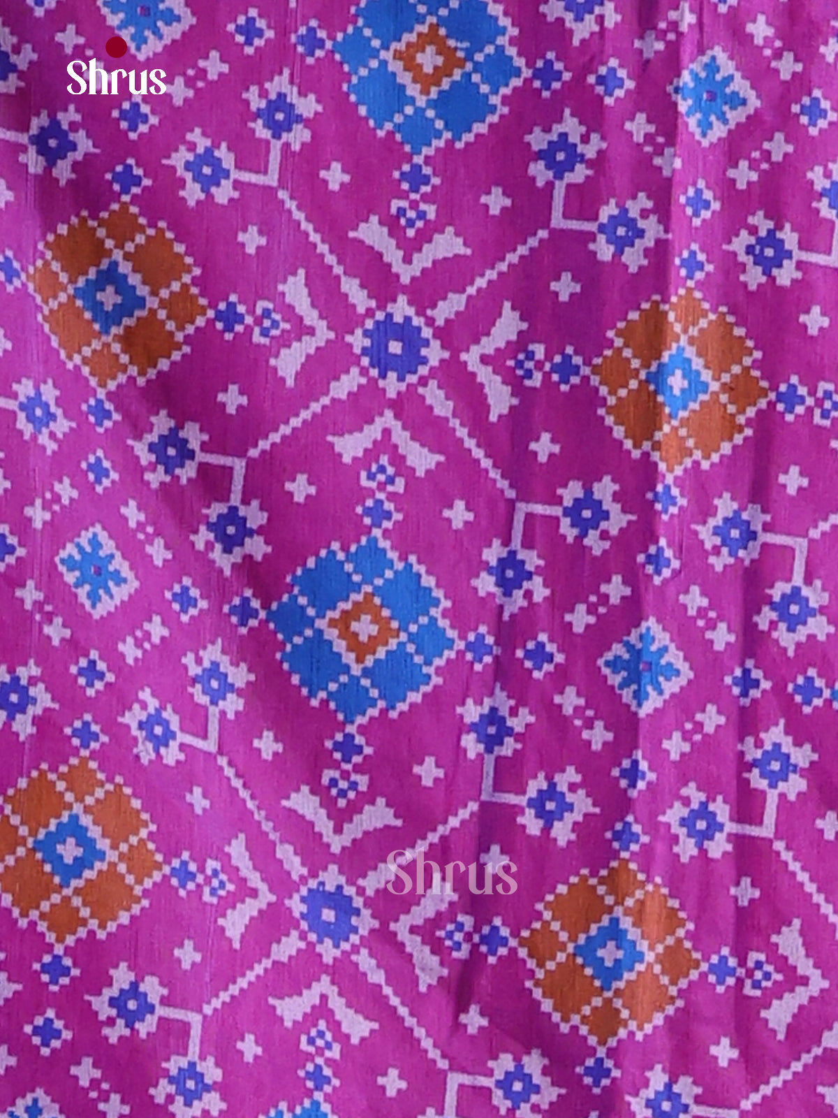 Purple & Blue Semi patola unstitch salwar with floral print