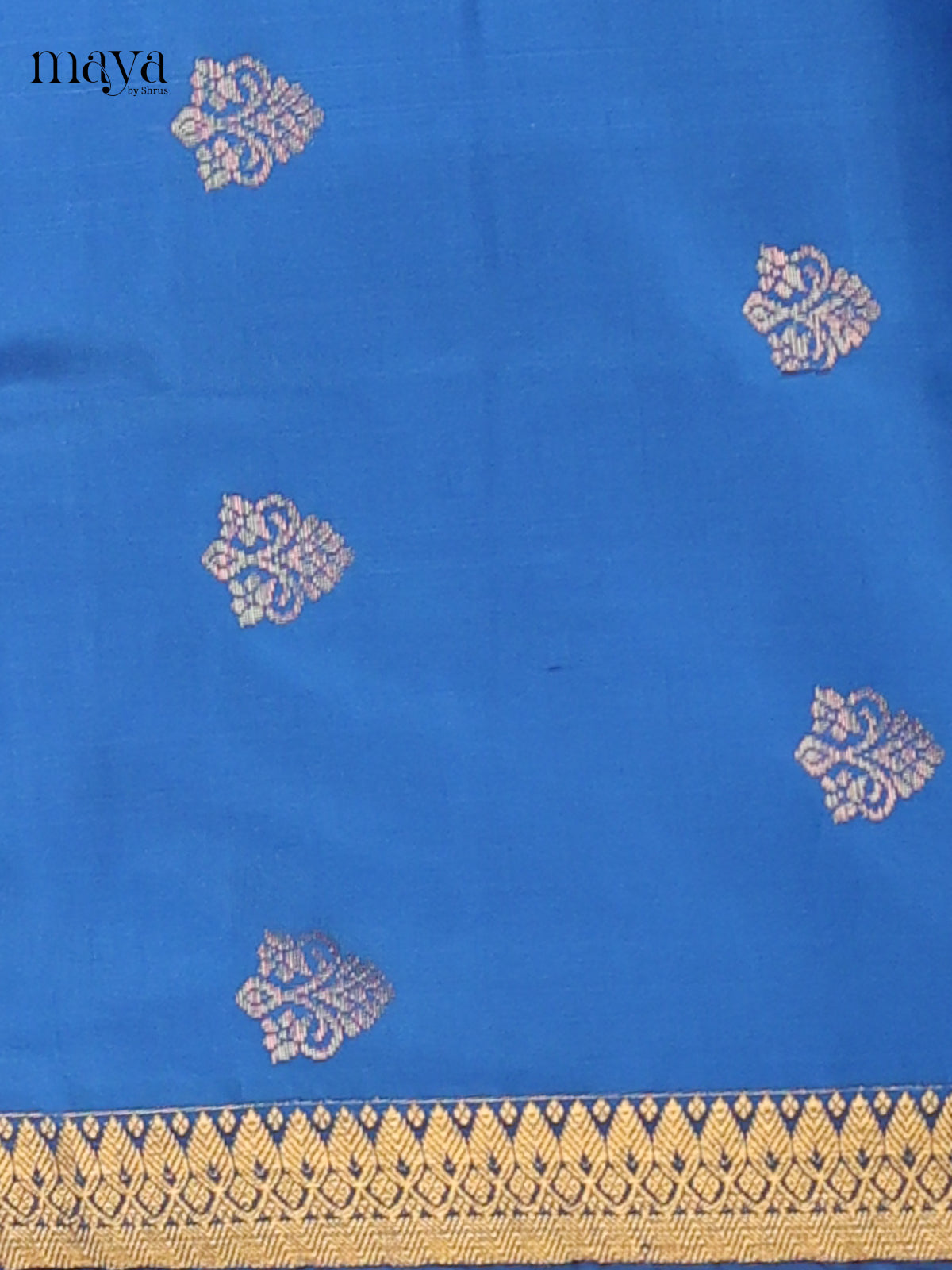 Pretty Blue semi softsilk salwar unstitched with grey dupatta
