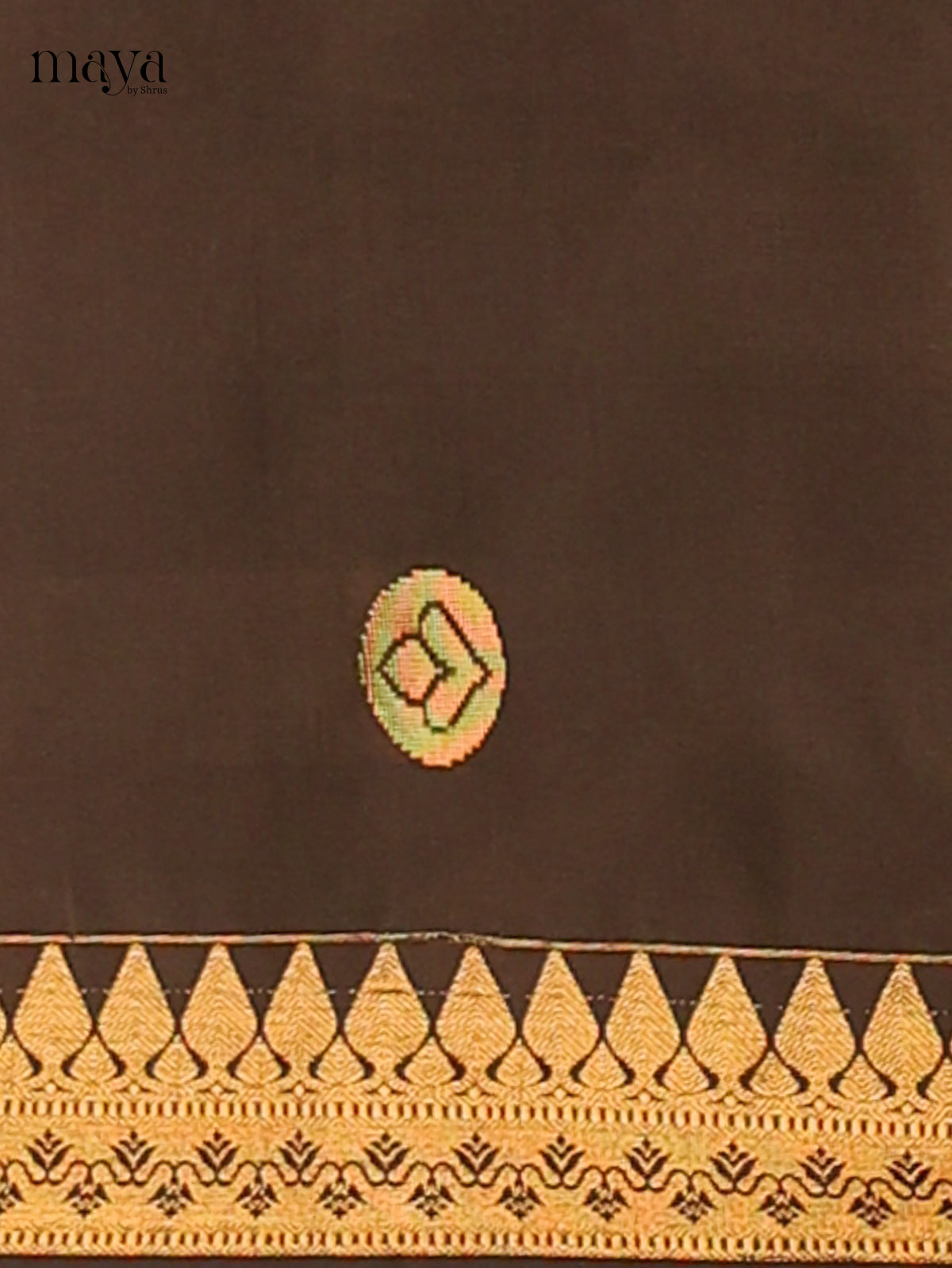 Classy Brown semi softsilk salwar unstitched with Green dupatta