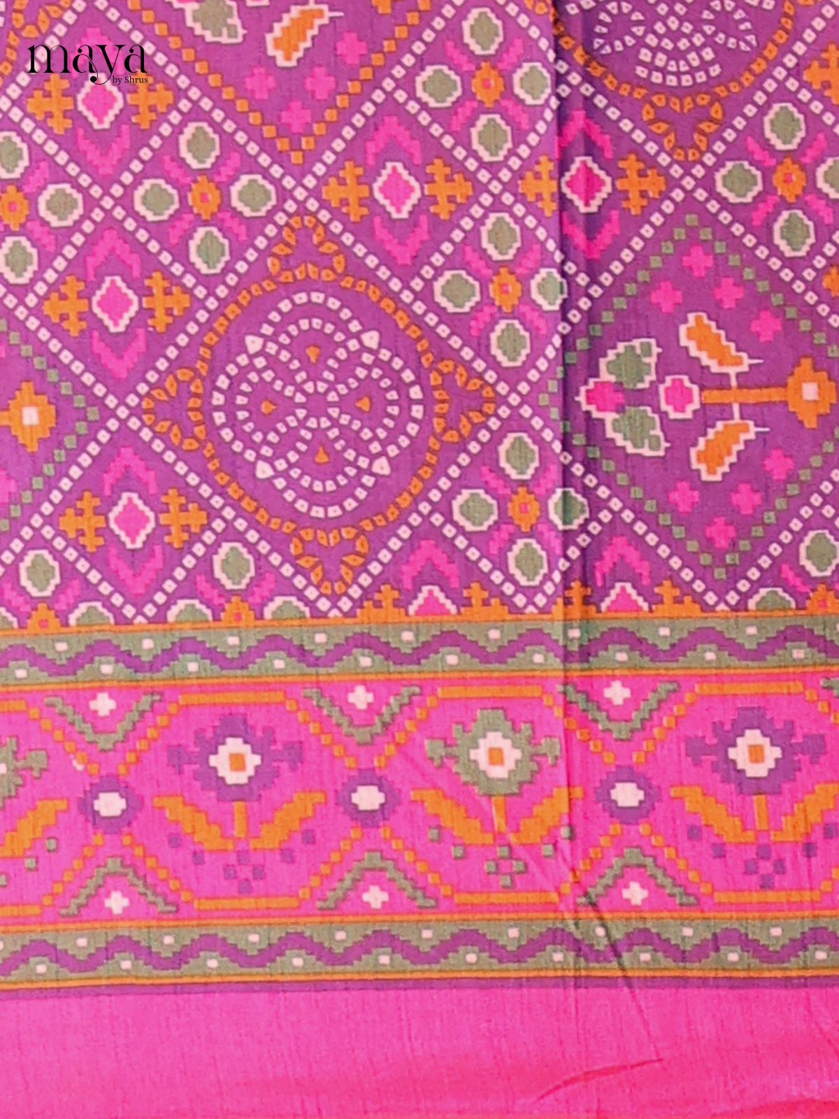 Purple & pink - Semi patola salwar Unstitched