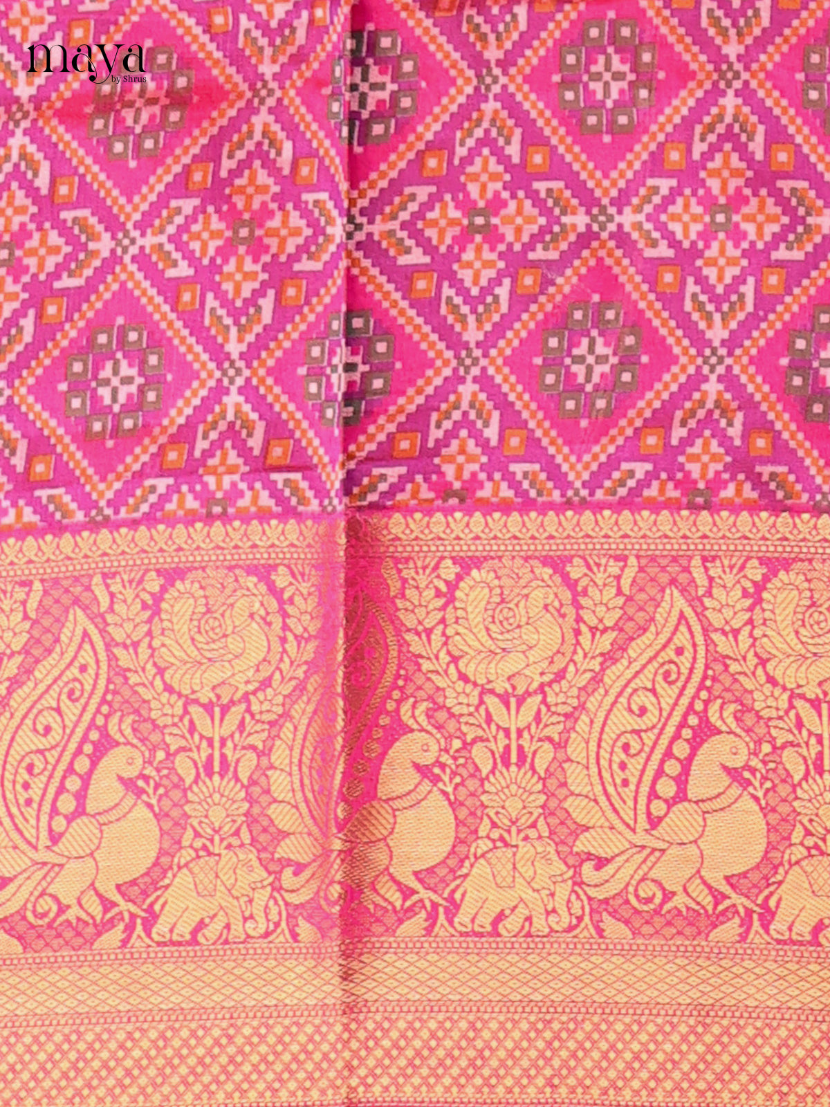 Pink & Purple - Semi patola salwar Unstitched