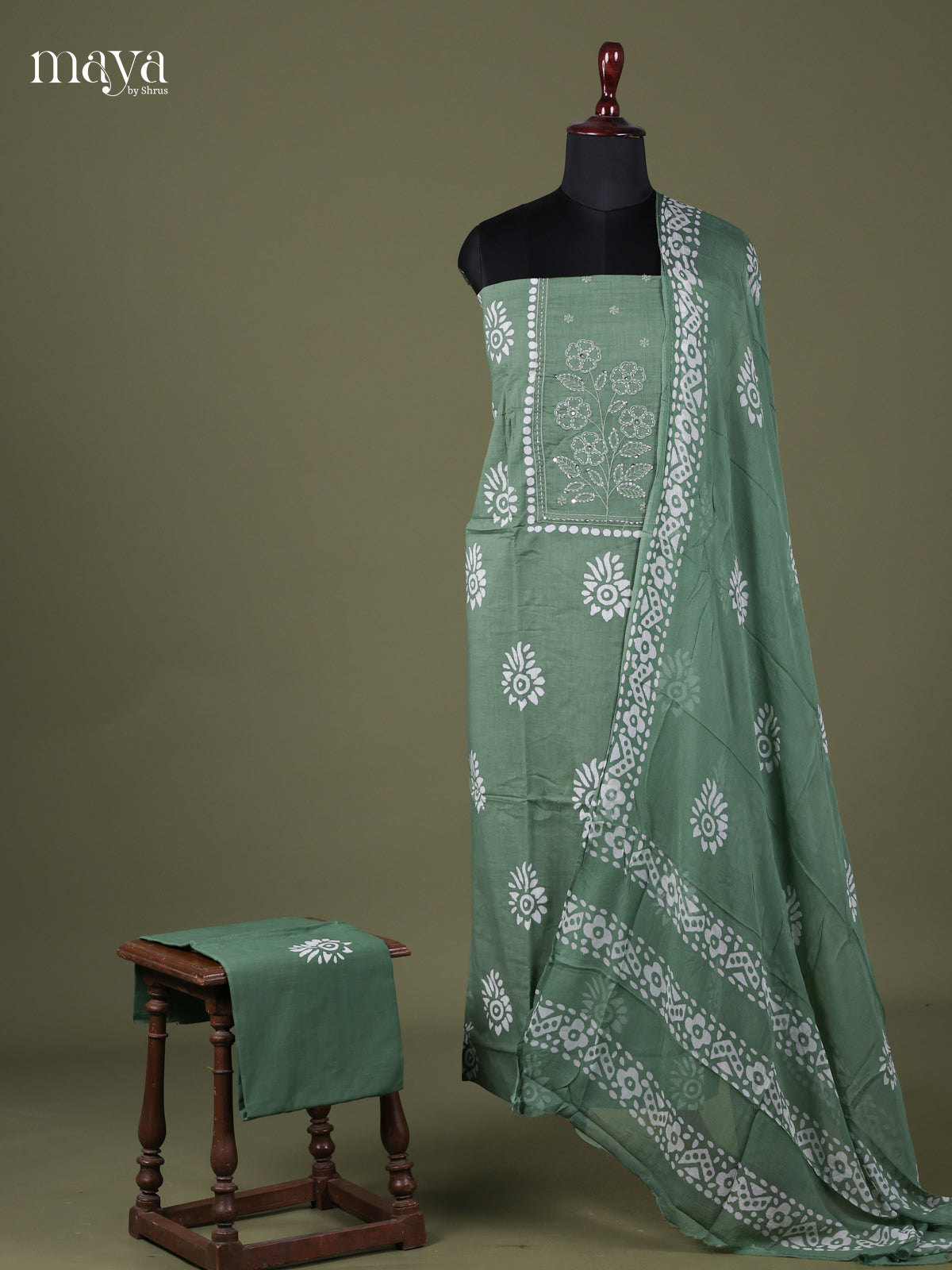 Aqua Green - Cotton salwar Unstitched