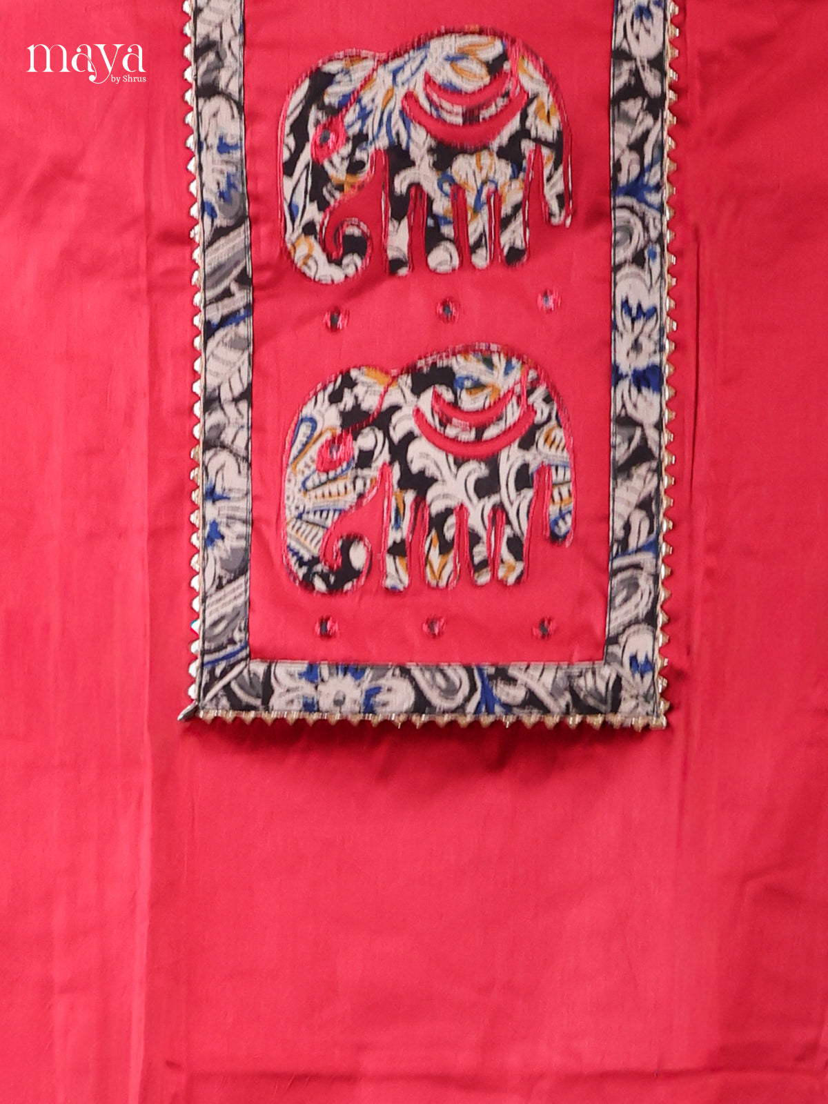 Red & White - Cotton salwar Unstitched