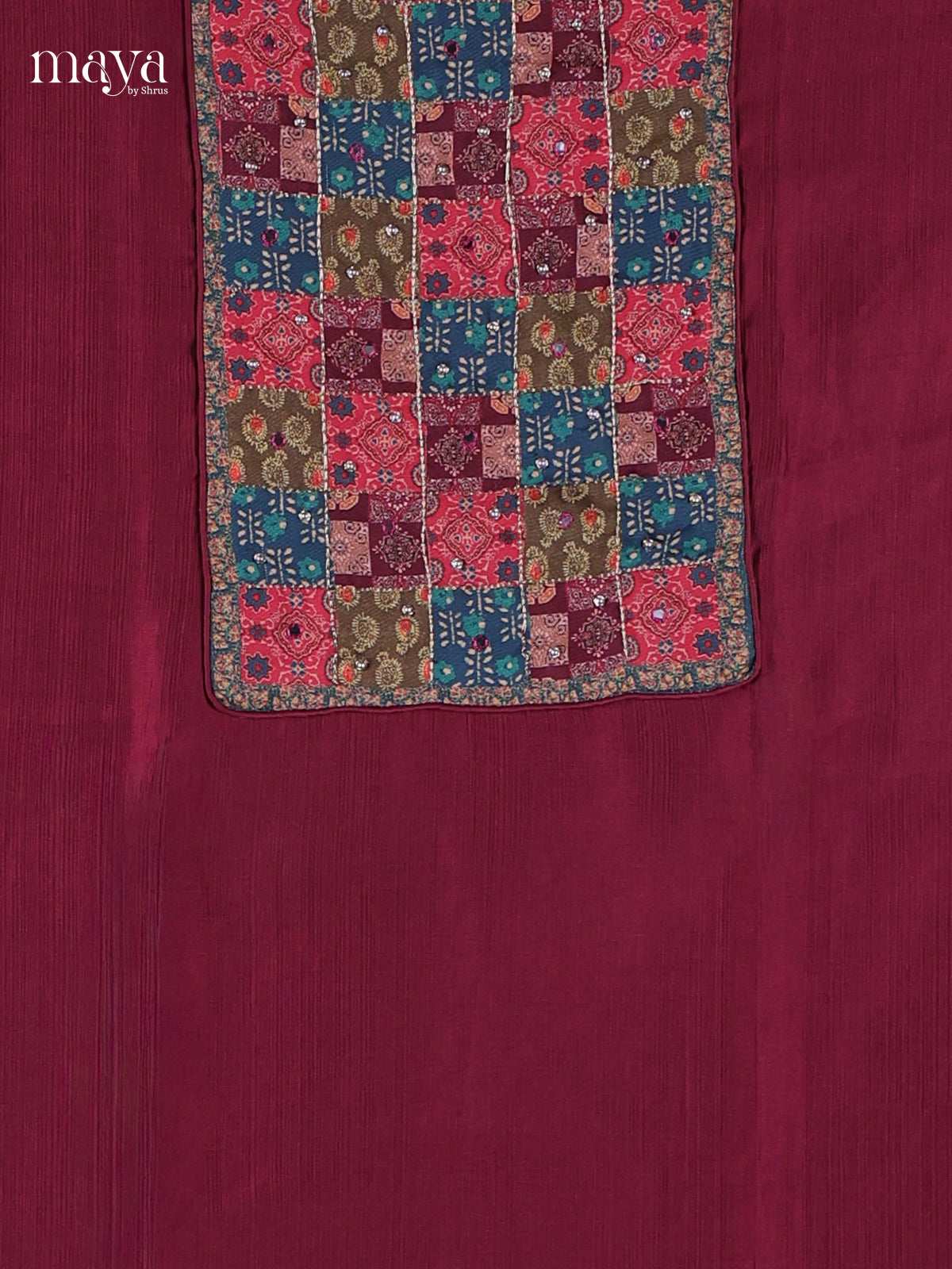 Maroon & Blue - Cotton salwar Unstitched - Shop on Shrus.com
