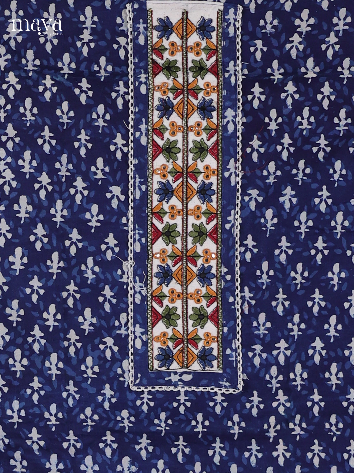 Blue & White - Cotton salwar Unstitched