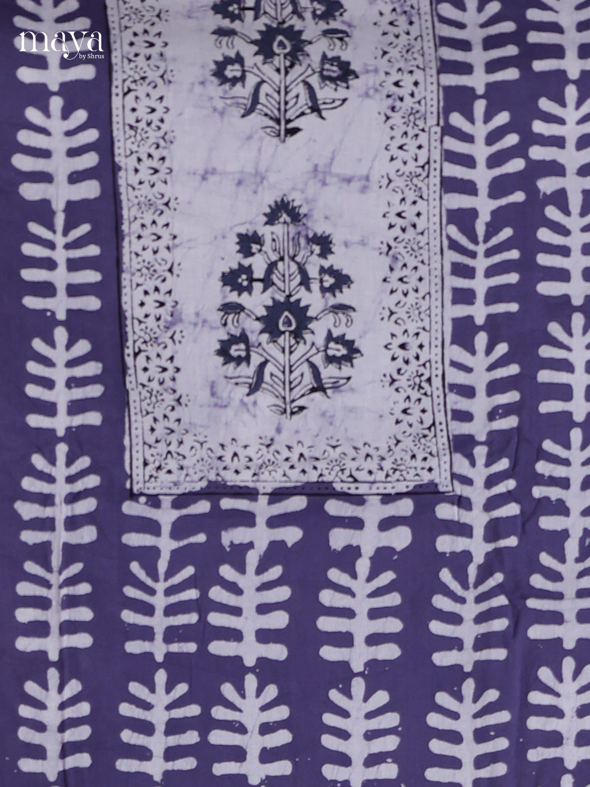 Blue & White -Cotton salwar Unstitched