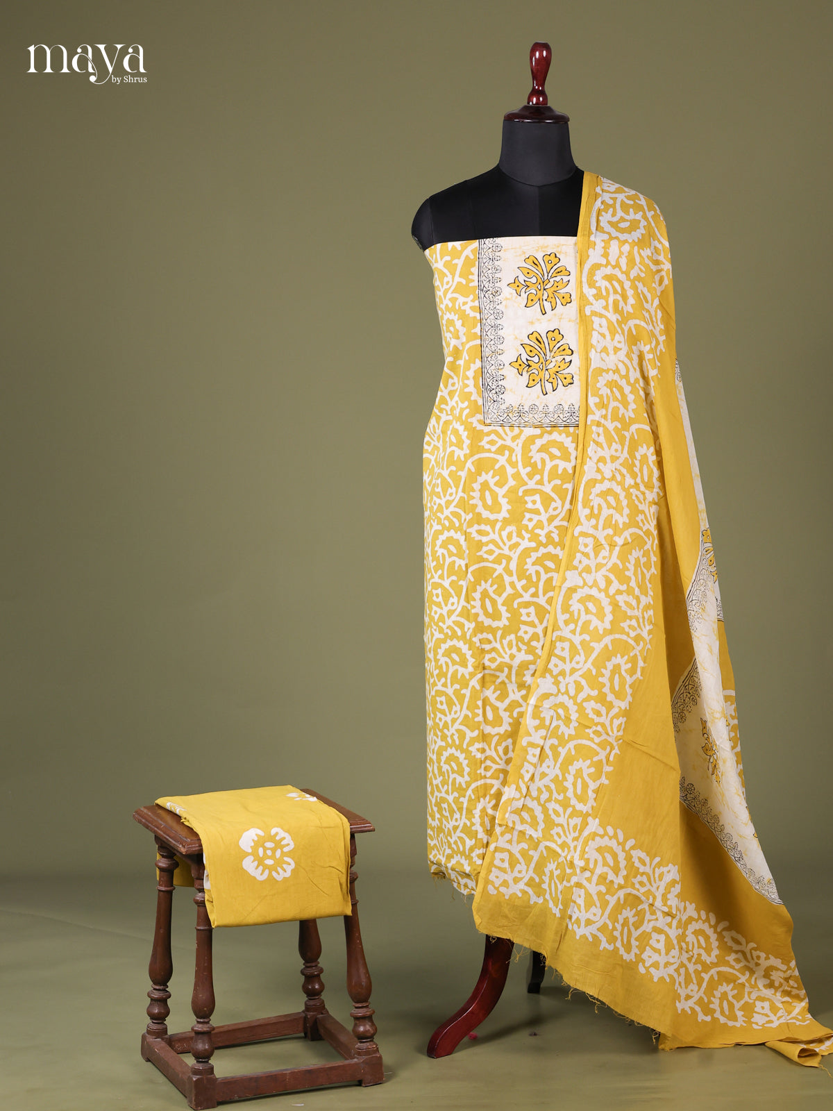 Yellow - Cotton salwar Unstitched